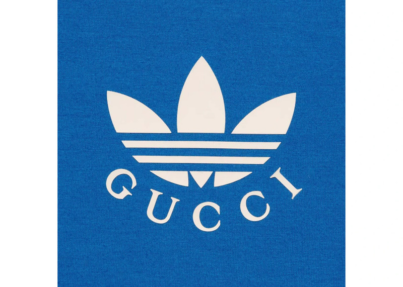 GUCCI Gucci x adidas Trefoil Print T-shirt Blue outlook