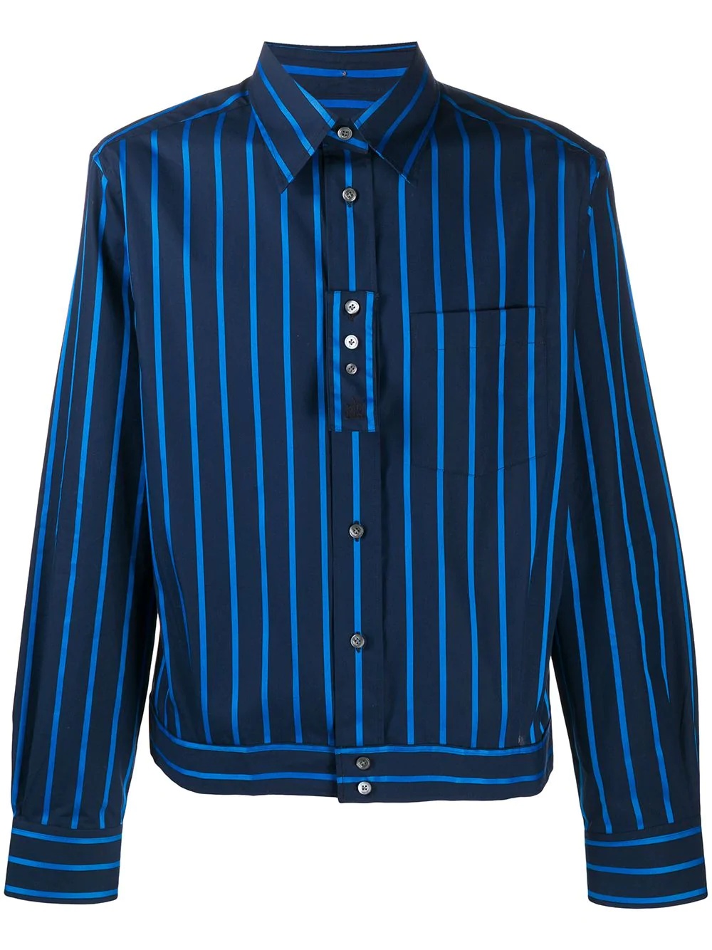 striped shirt jacket - 1