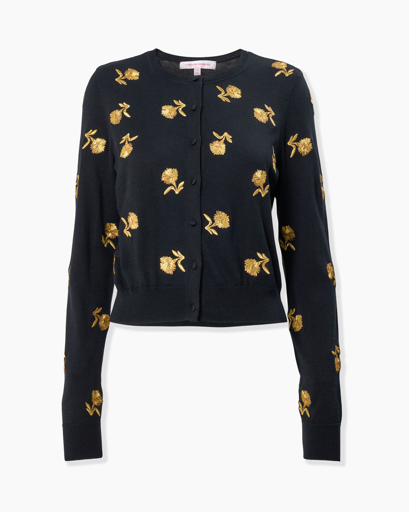 Carnation-Embroidered Cardigan 1