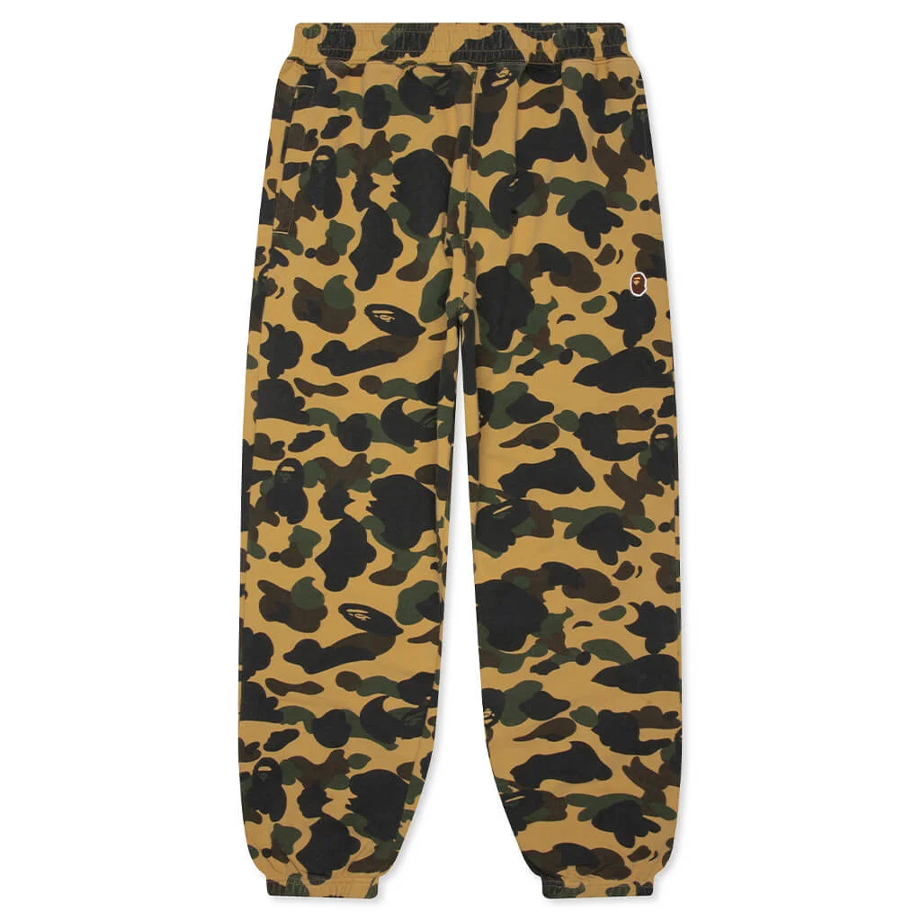 1ST CAMO ONE POINT RELAXED FIT SWEAT PANTS - YELLOW - 1