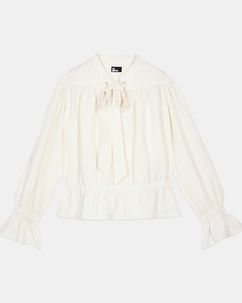 ECRU TOP WITH SHIRRING 1