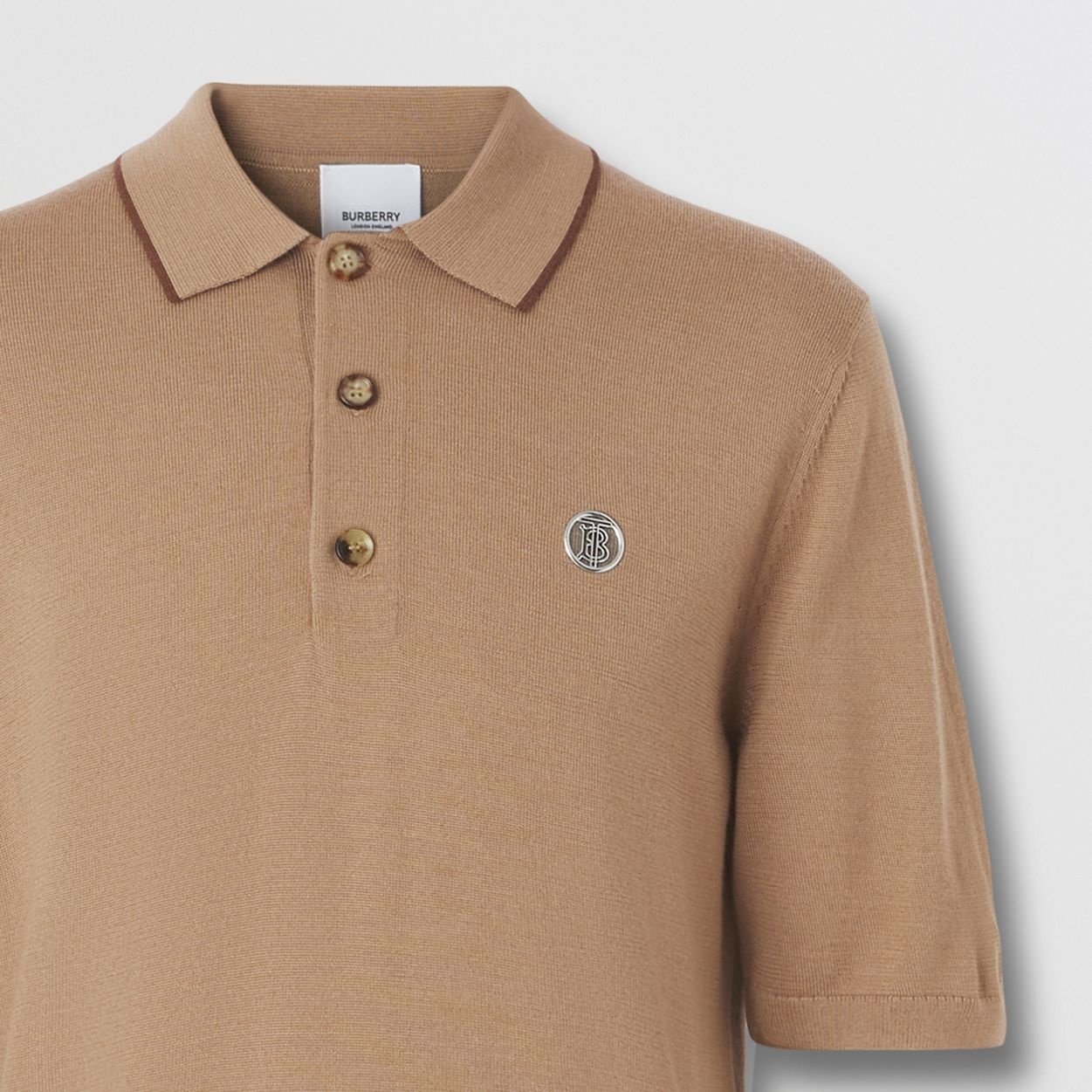 Monogram Motif Wool Silk Cashmere Polo Shirt - 6