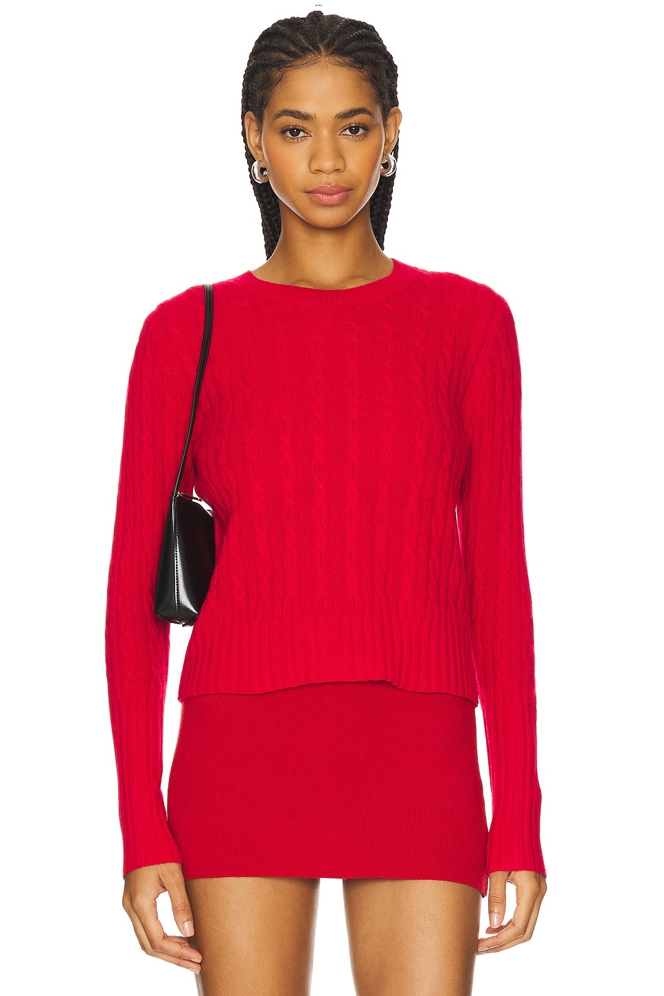 Cable Shrunken Cashmere Crew Sweater - 2