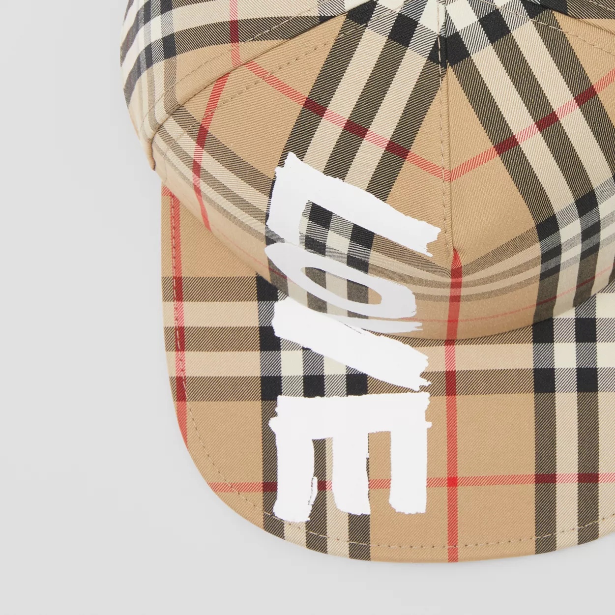 Love Print Vintage Check Baseball Cap - 2