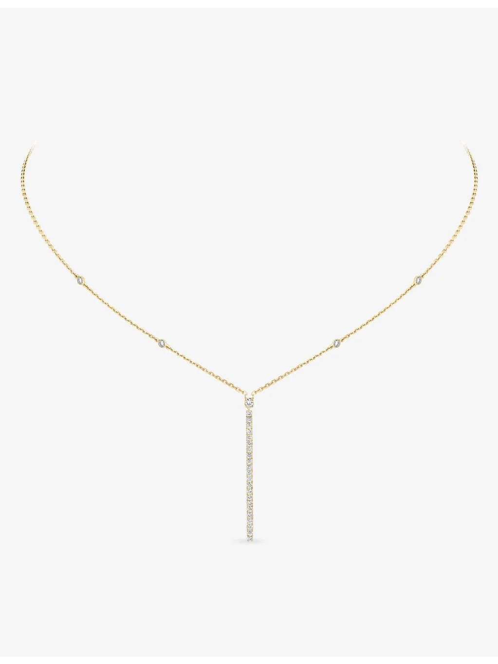 Gatsby Bar 18ct Gold And 0.38ct Diamond Necklace - 1