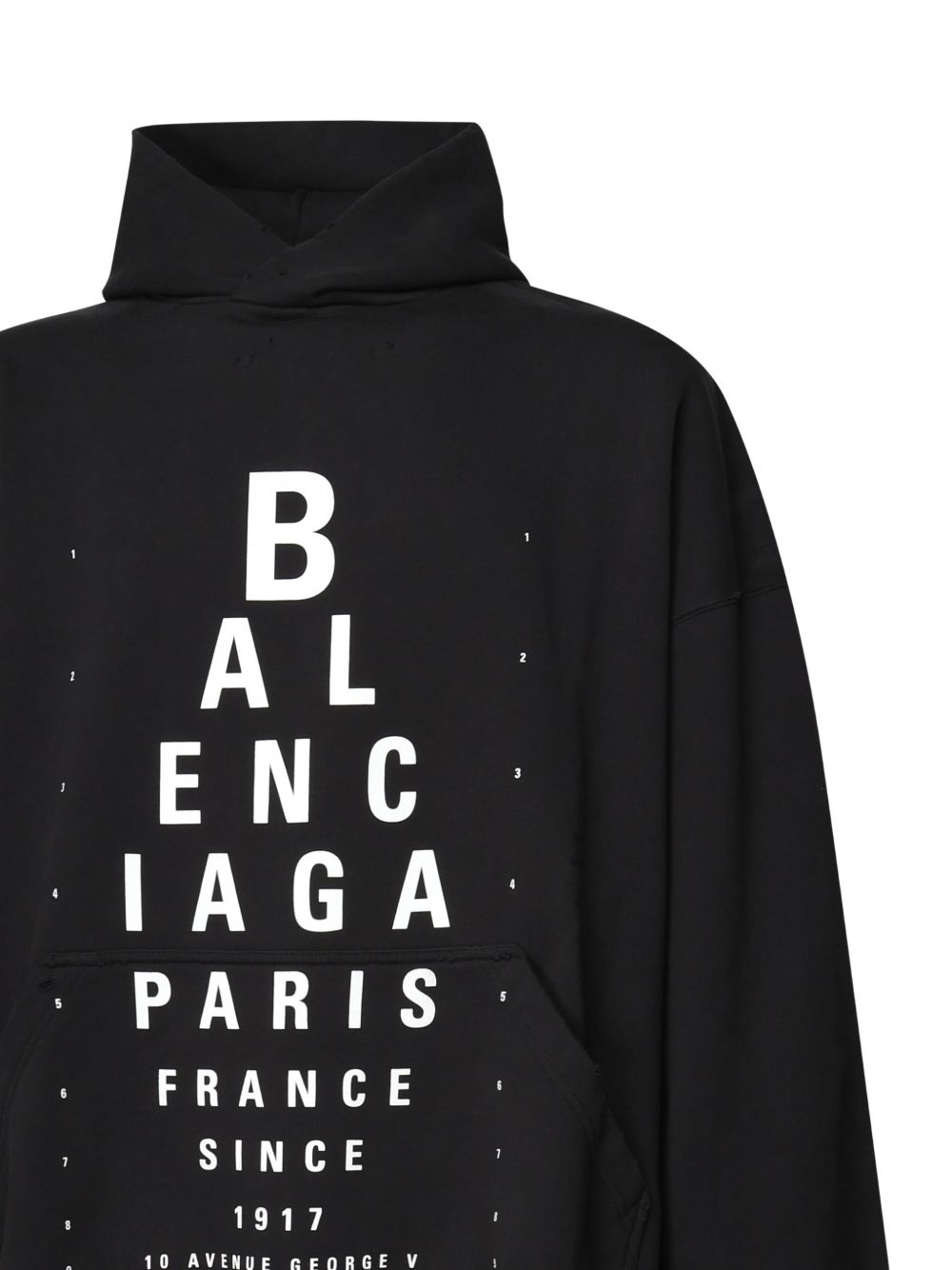Optical eye-chart print hoodie - 3