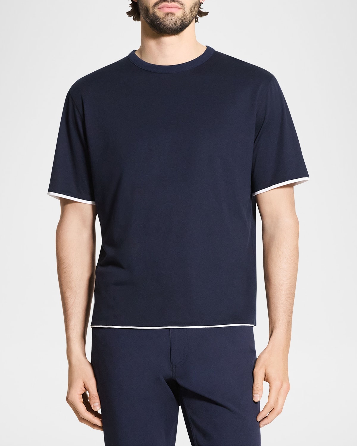 Men's Pima Cotton Double-Layer Crewneck T-Shirt - 4