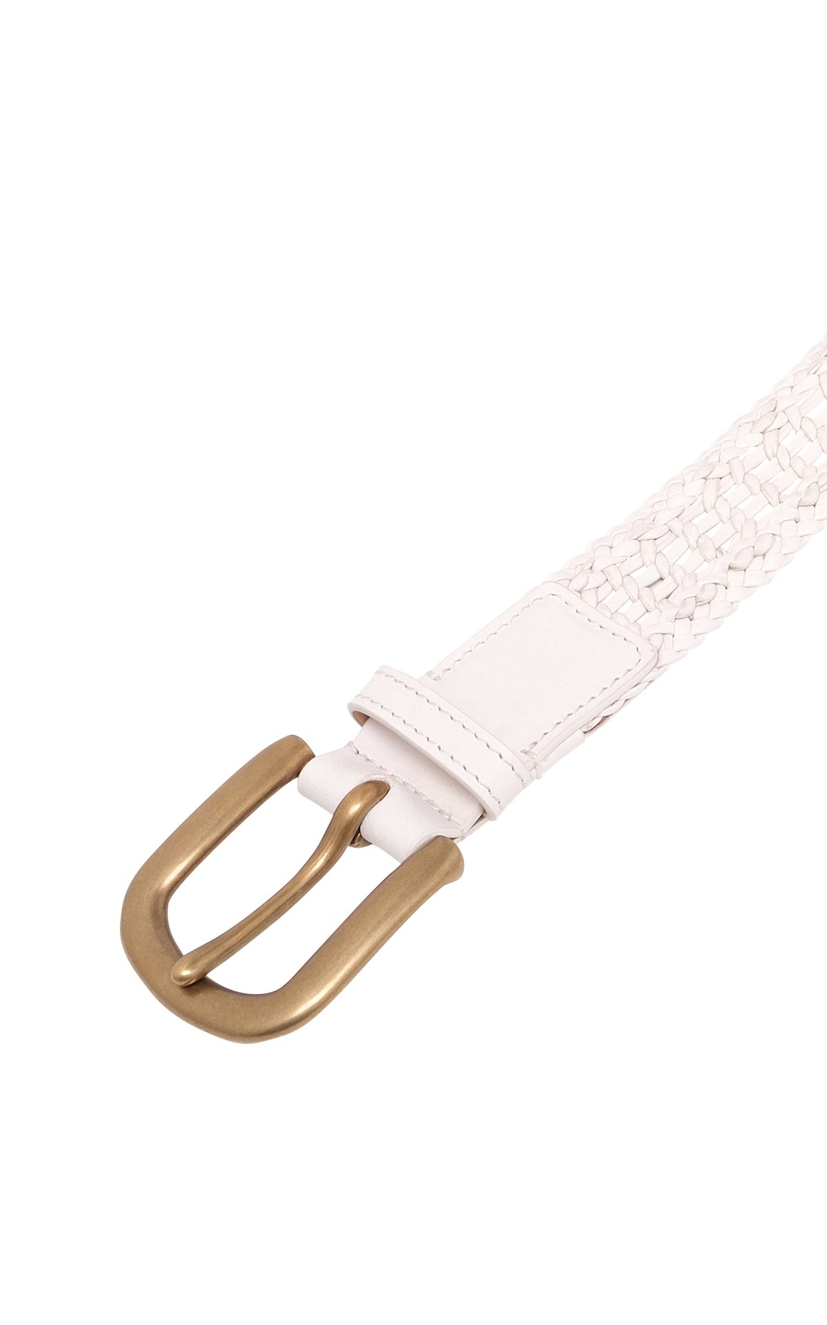 Sam Braided Belt in Ivory Leather - 3