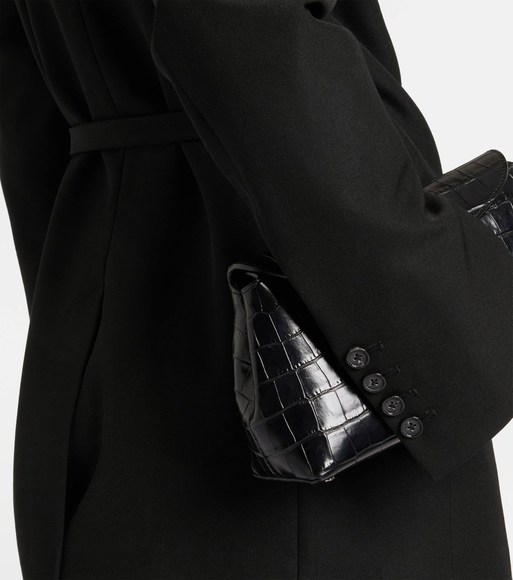 Satin-trimmed wrap blazer - 6