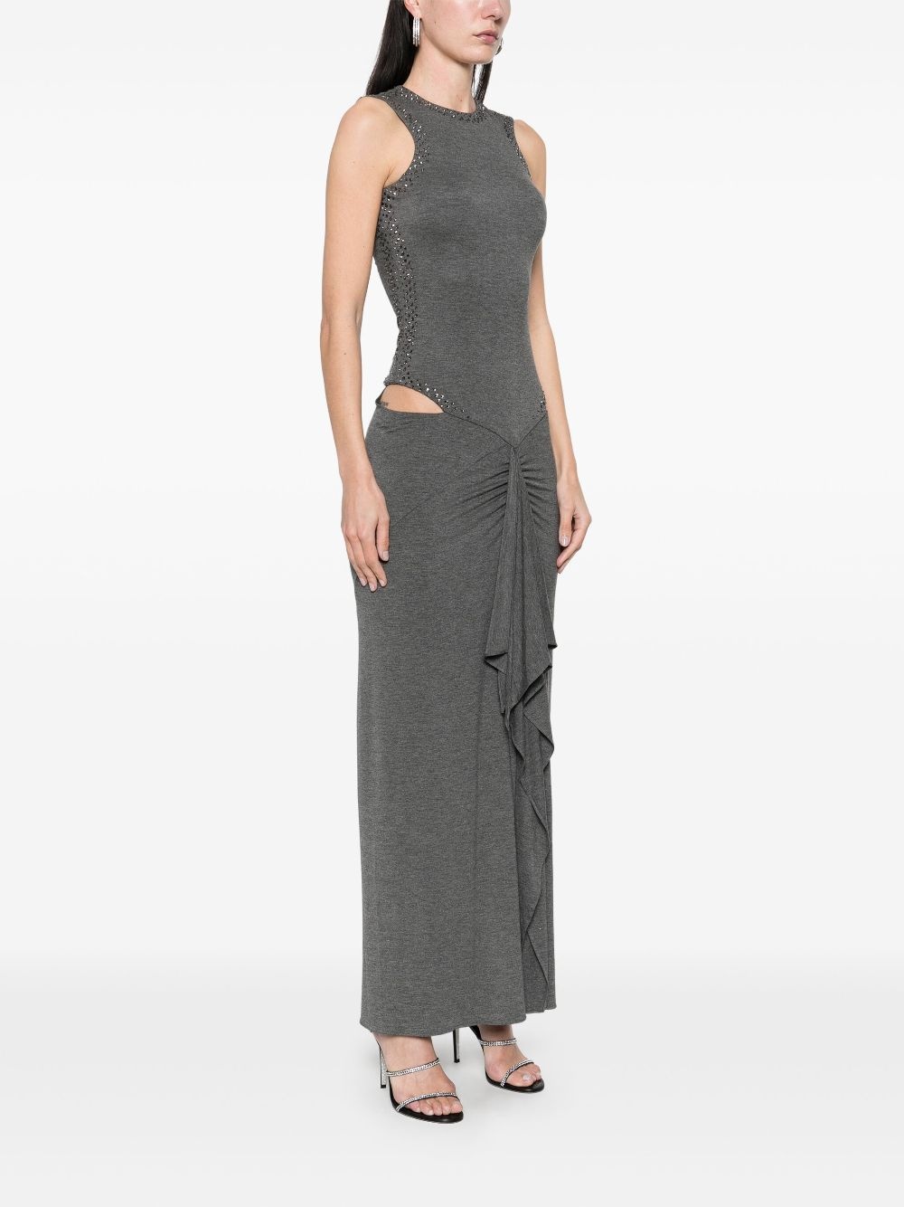 draped midi dress - 3