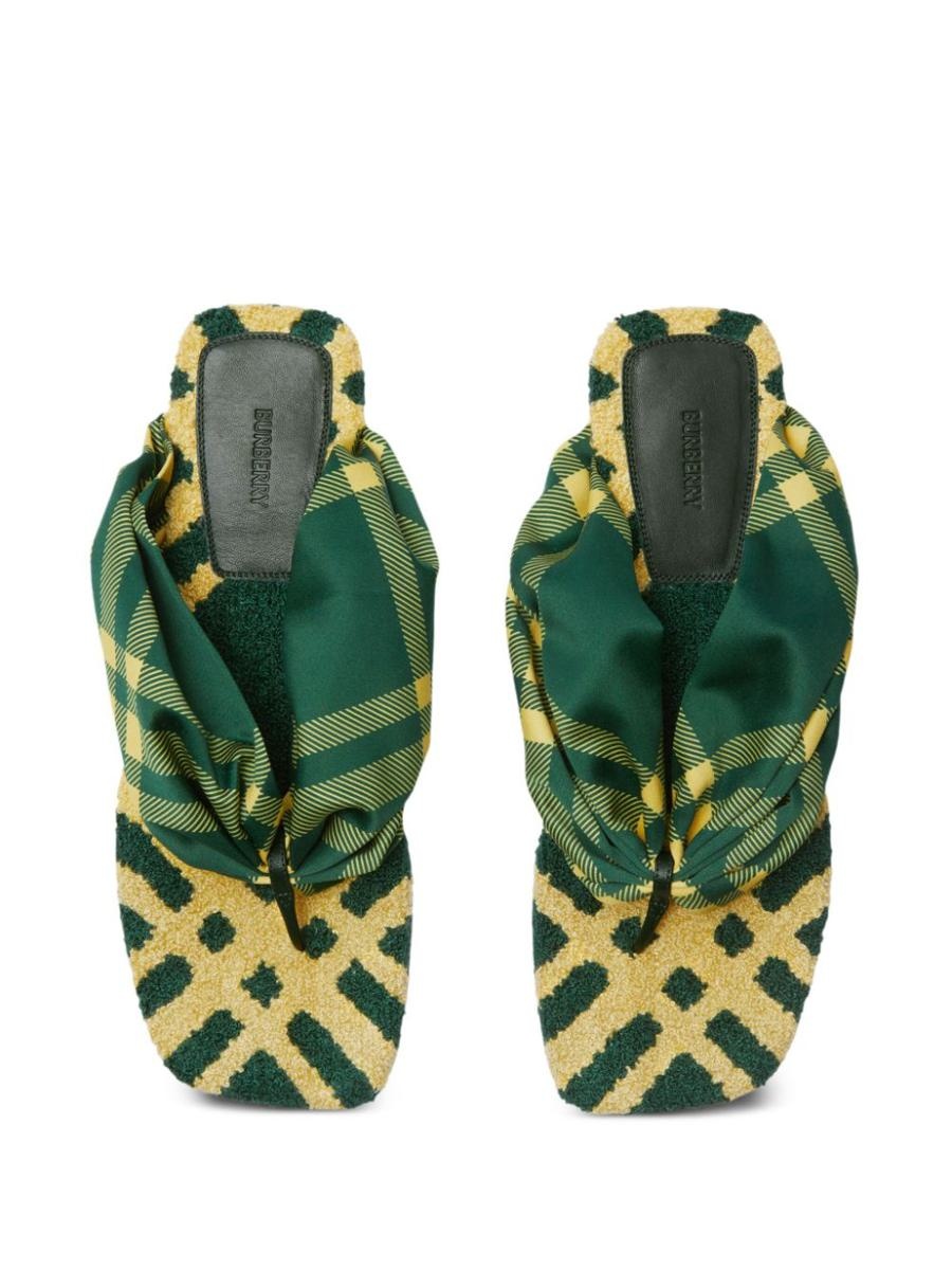 BURBERRY POOL CHECK THONG SANDALS - 4