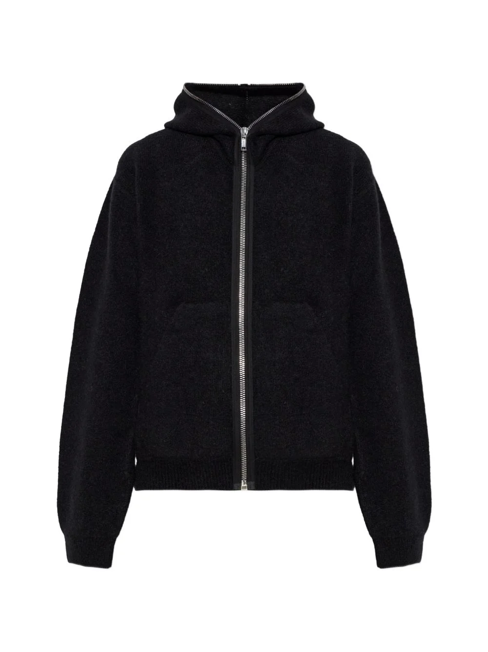 hooded zip-up cardigan - 1