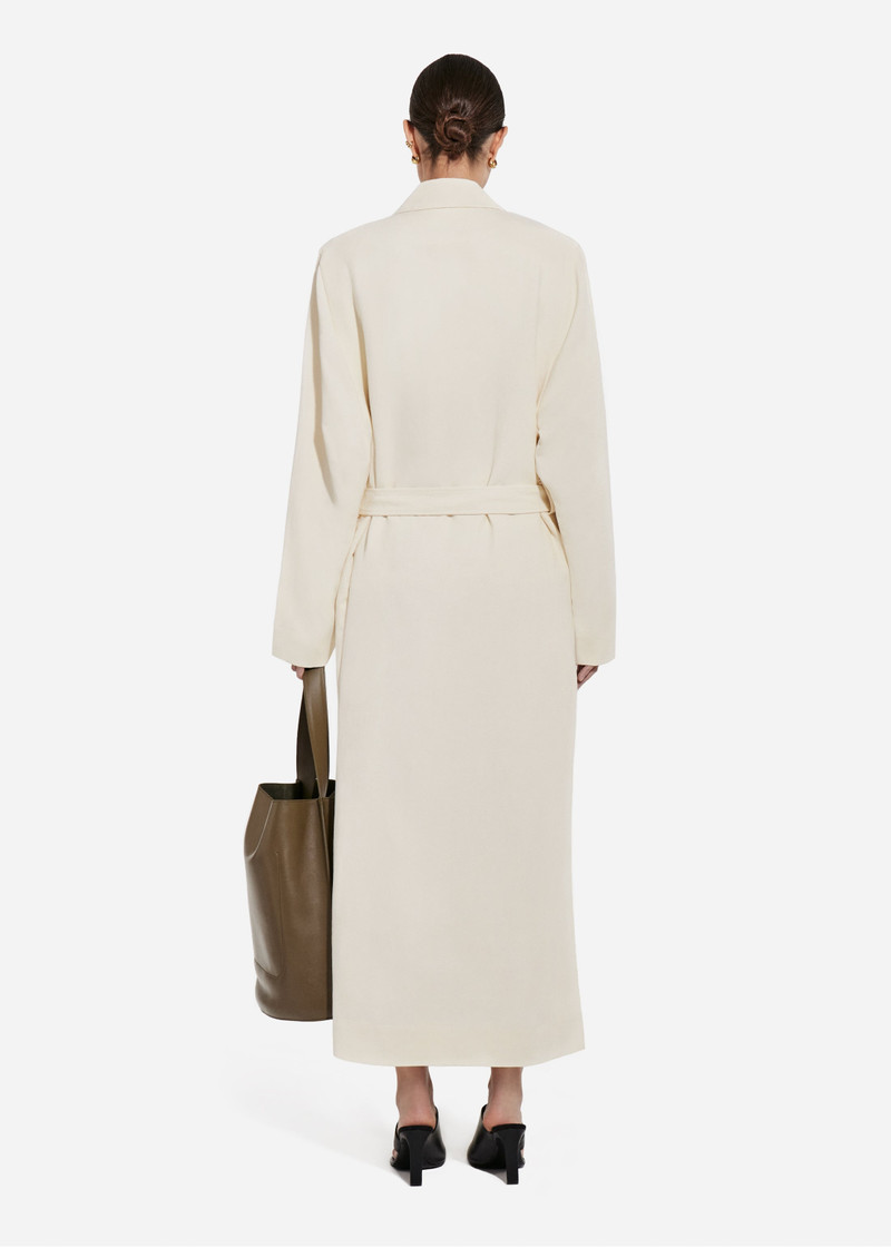 Belted Notch Collar Coat in Viscose Linen 6