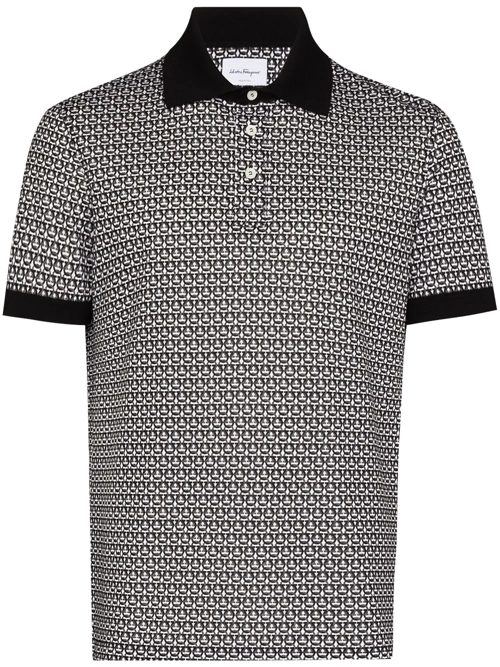 Gancini-print short-sleeve polo shirt - 1