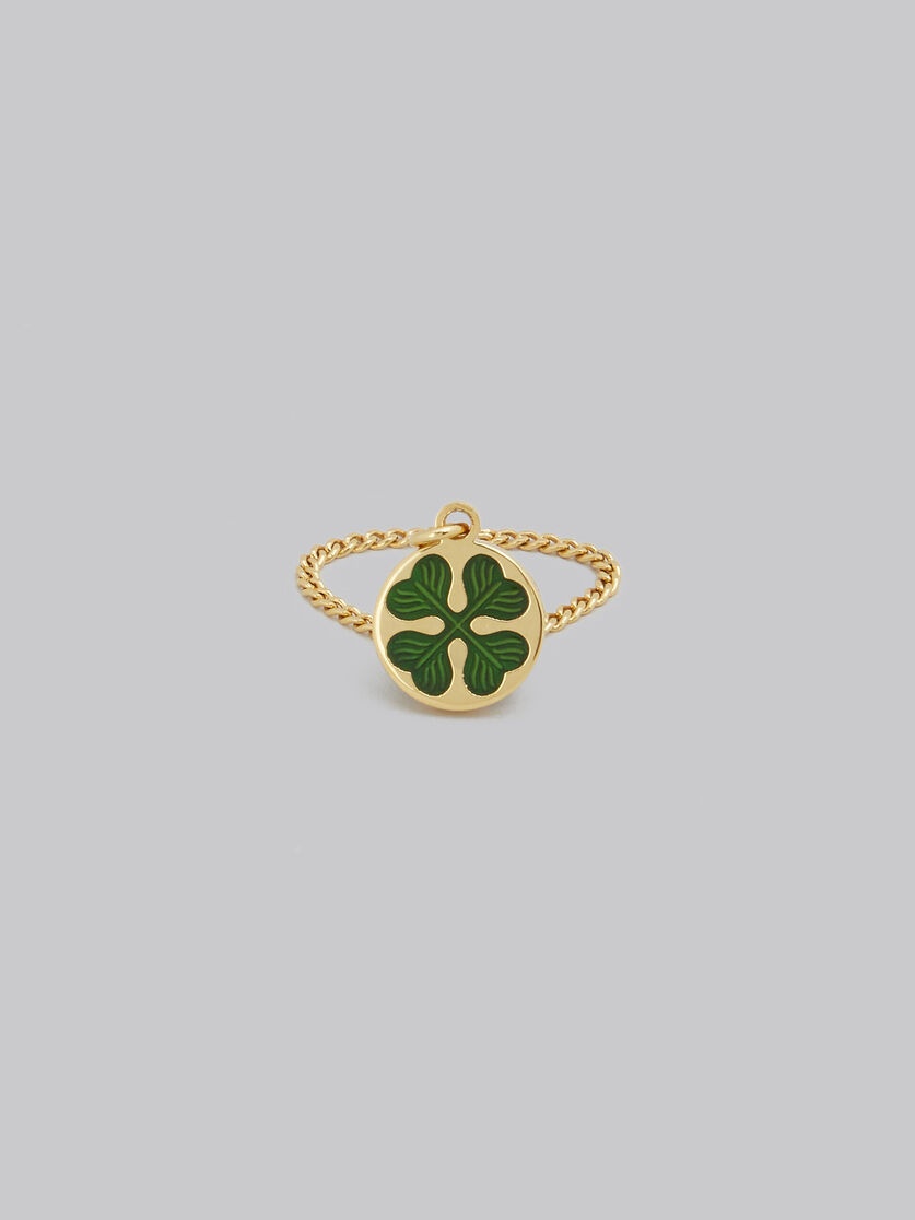 FOUR-LEAF CLOVER CHAIN RING - 4