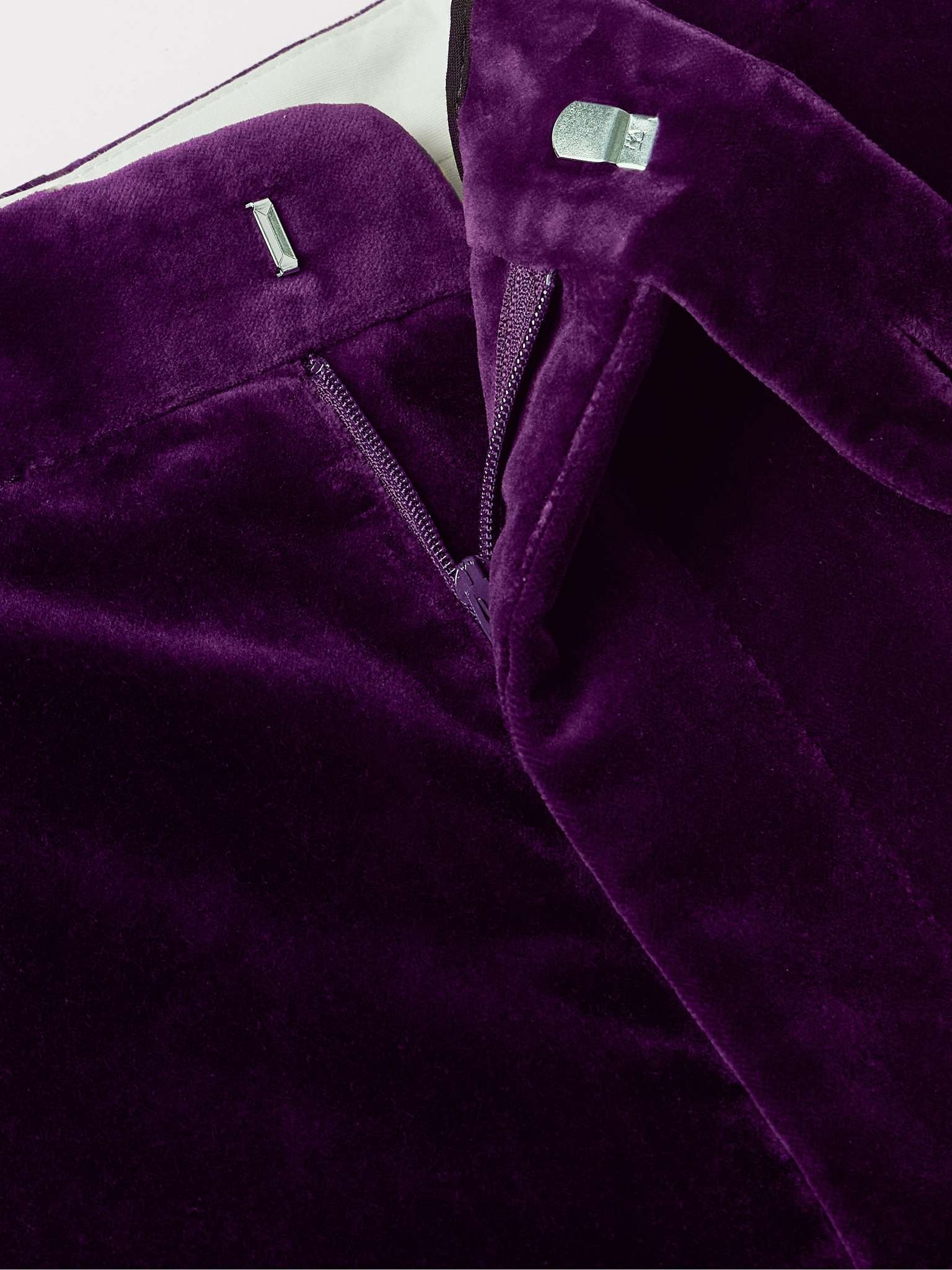 Showcase Straight-Leg Soutache-Trimmed Cotton-Velvet Suit Trousers - 6