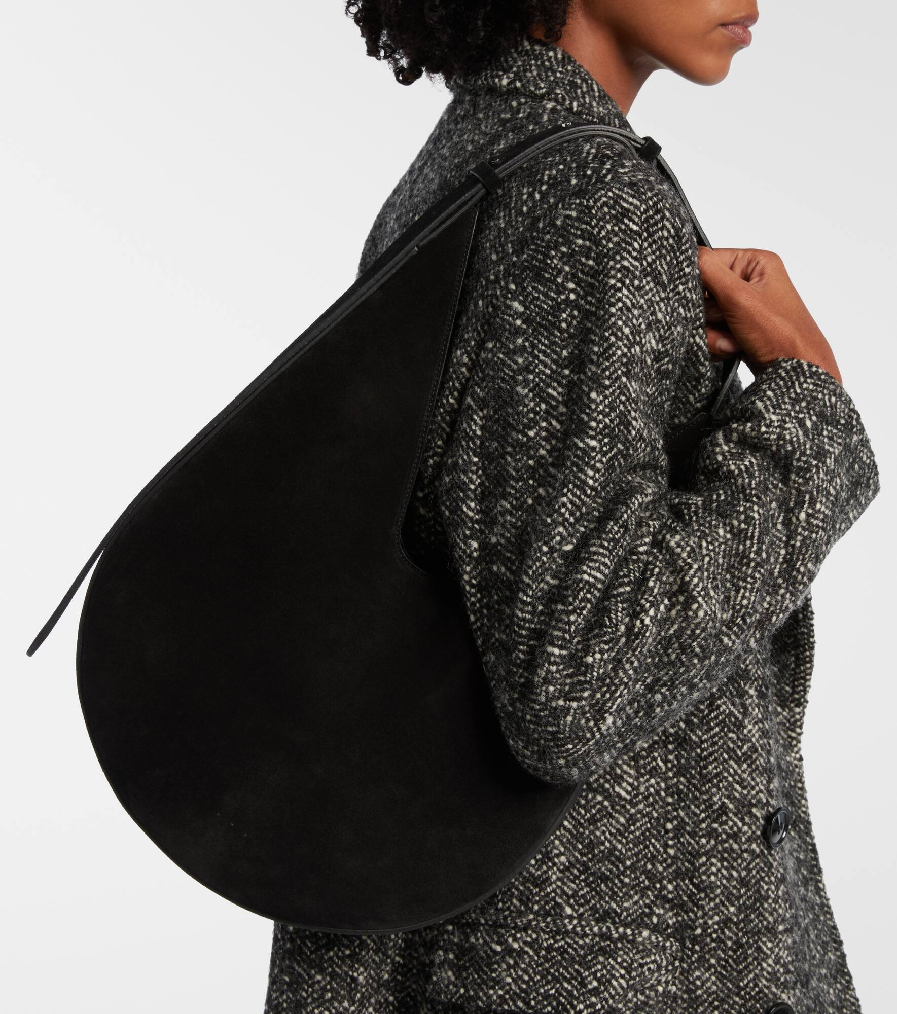 Medium suede shoulder bag - 2