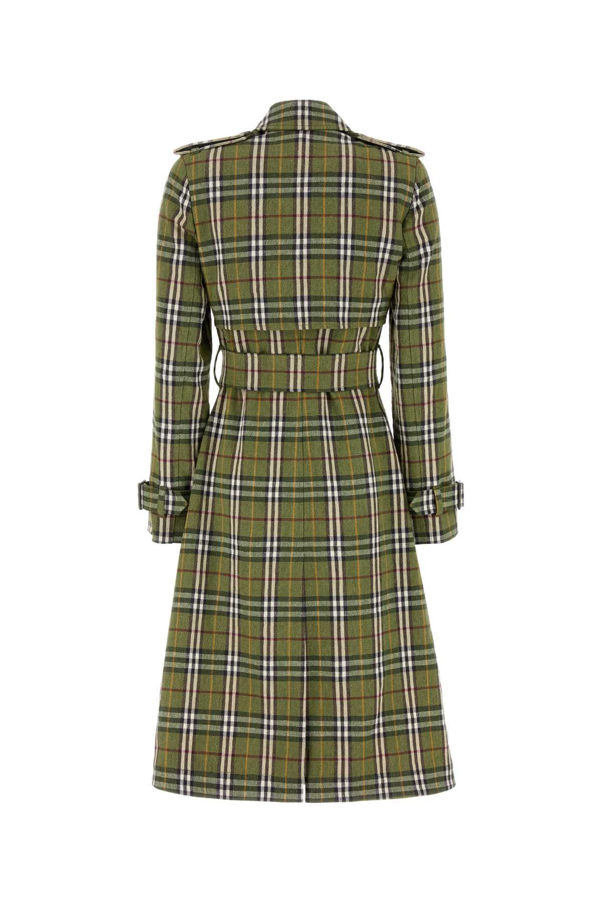 Burberry Women Embroidered Stretch Linen Trench Coat - 2