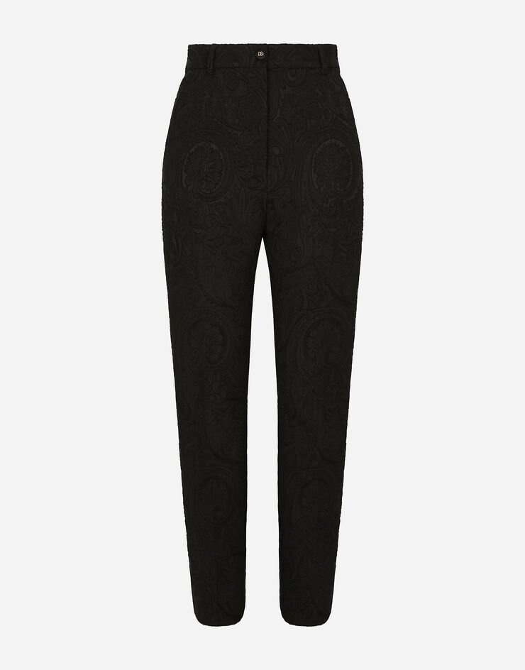 High-waisted ornamental jacquard pants - 1