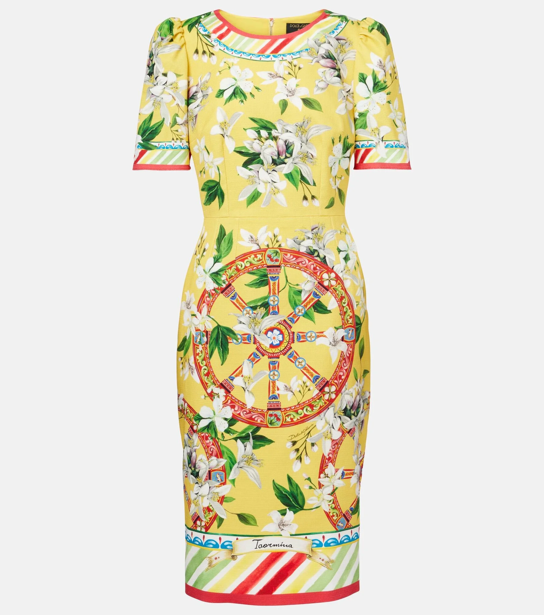 Printed cotton-blend midi dress - 1