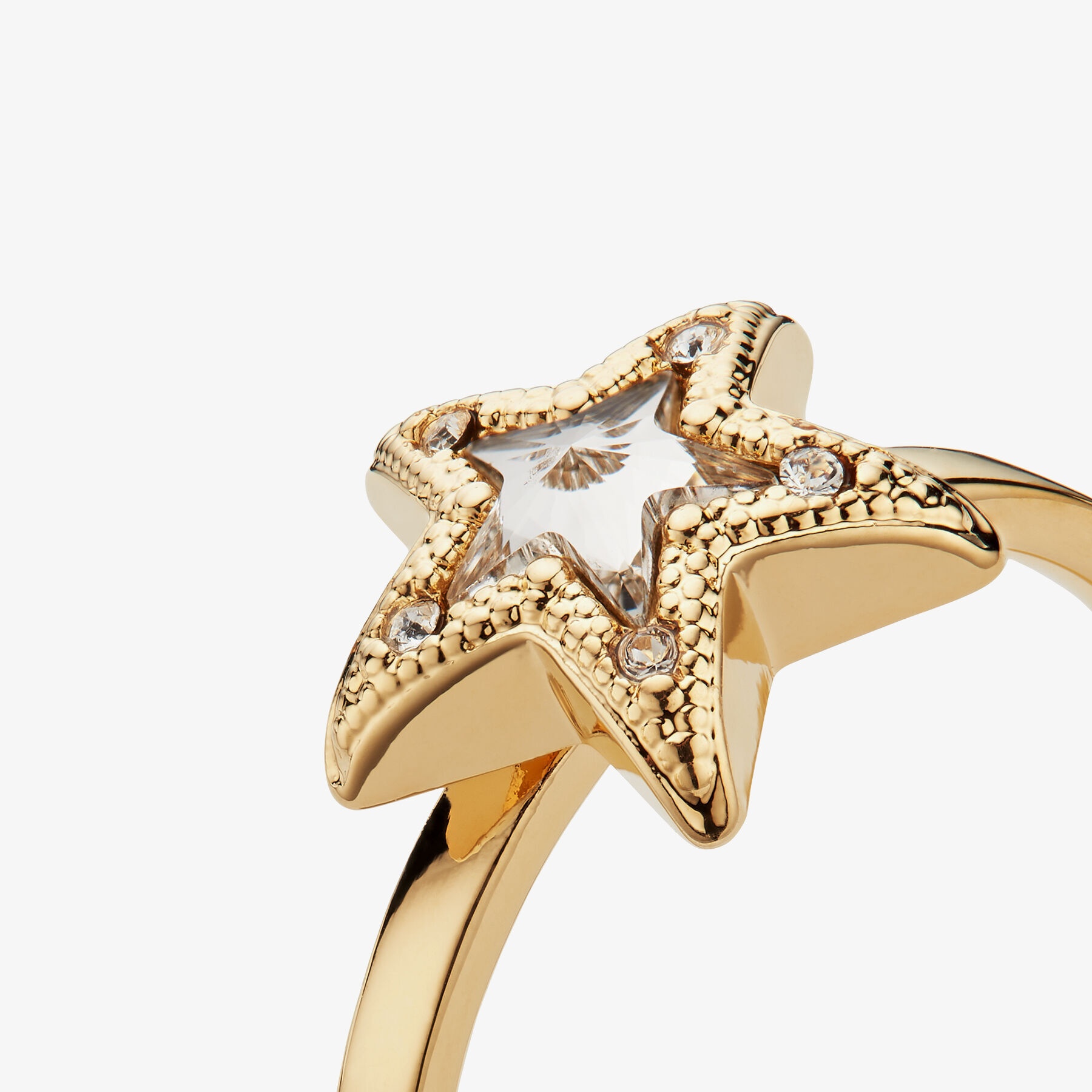 JC Star Ring
Gold-Finish Metal Star Ring with Swarovski Crystals - 5