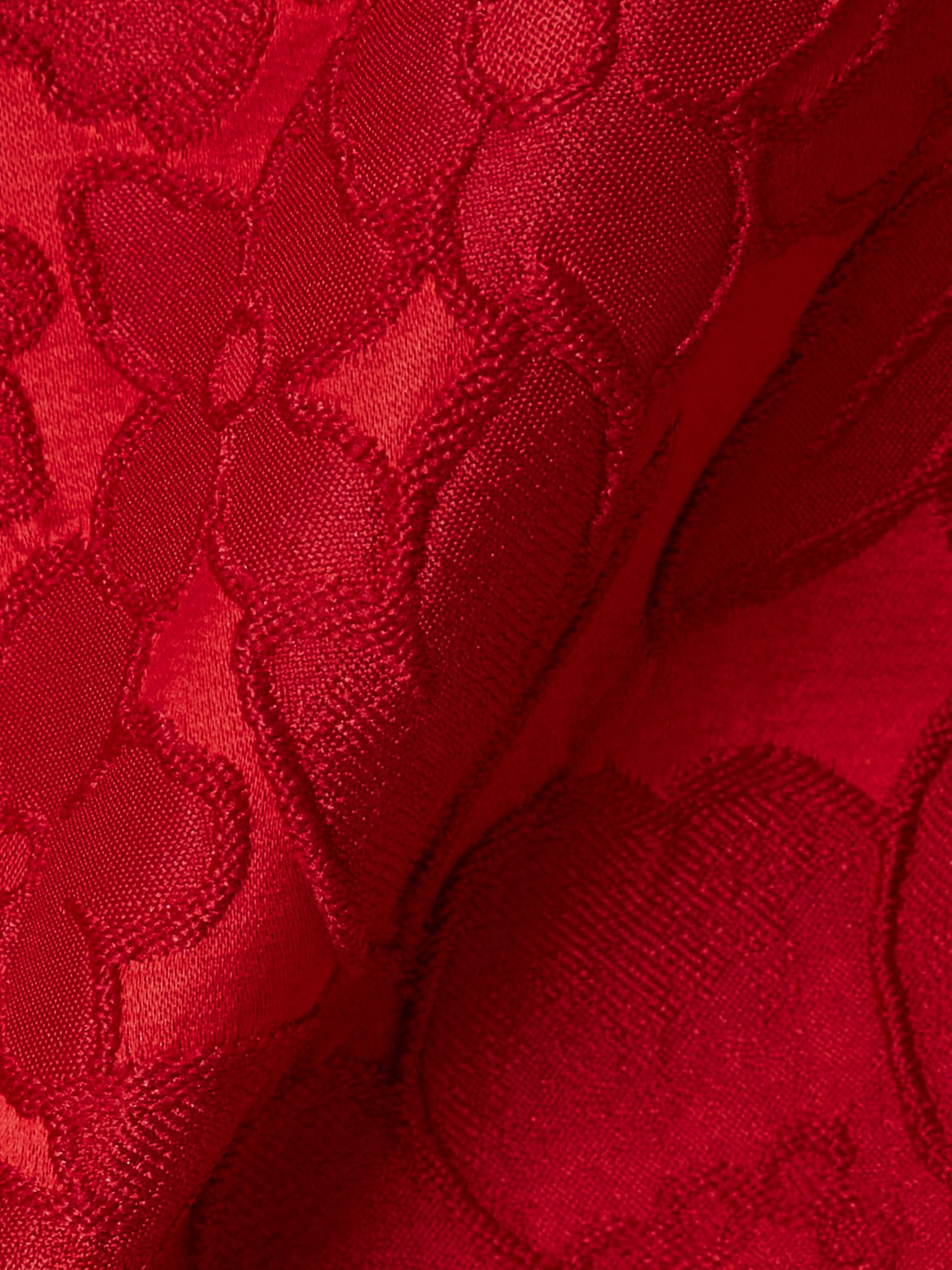 Satine floral-jacquard matelassé peplum midi dress Red - 4