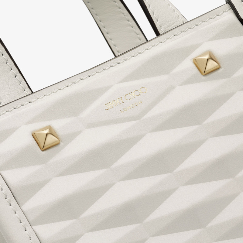 Mini N/S Tote
Latte Diamond Embossed 3D Leather Mini Tote Bag 4