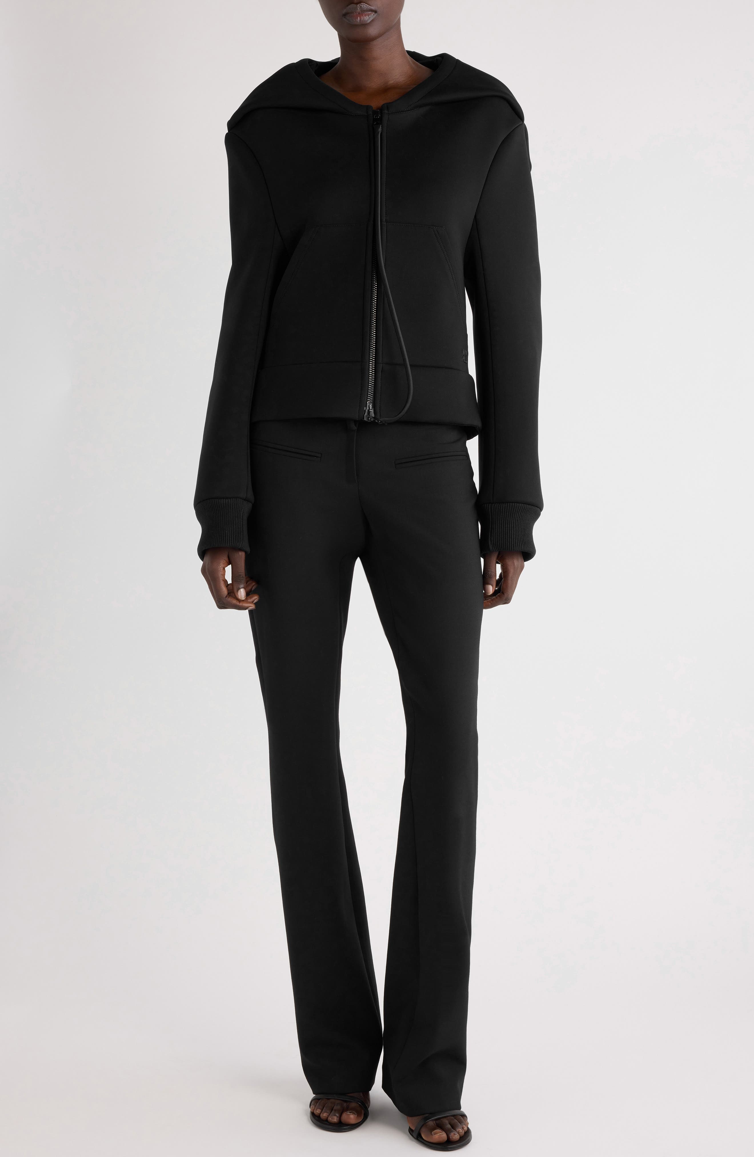 Courrèges Cocoon Bonded Cotton Blend Jacket in Black at Nordstrom - 2