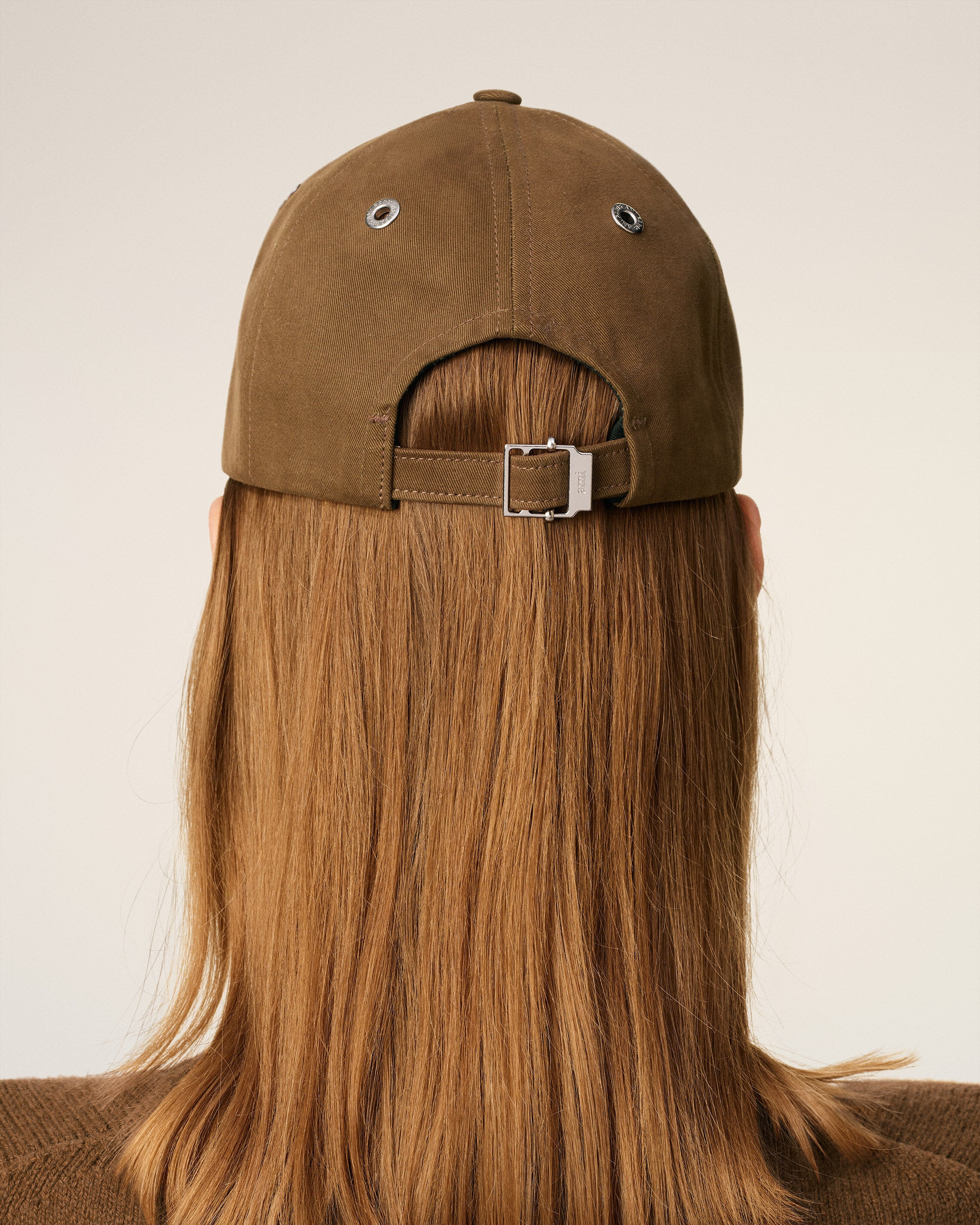 BROWN COTTON AMI DE COEUR EMBROIDERY CAP - 6