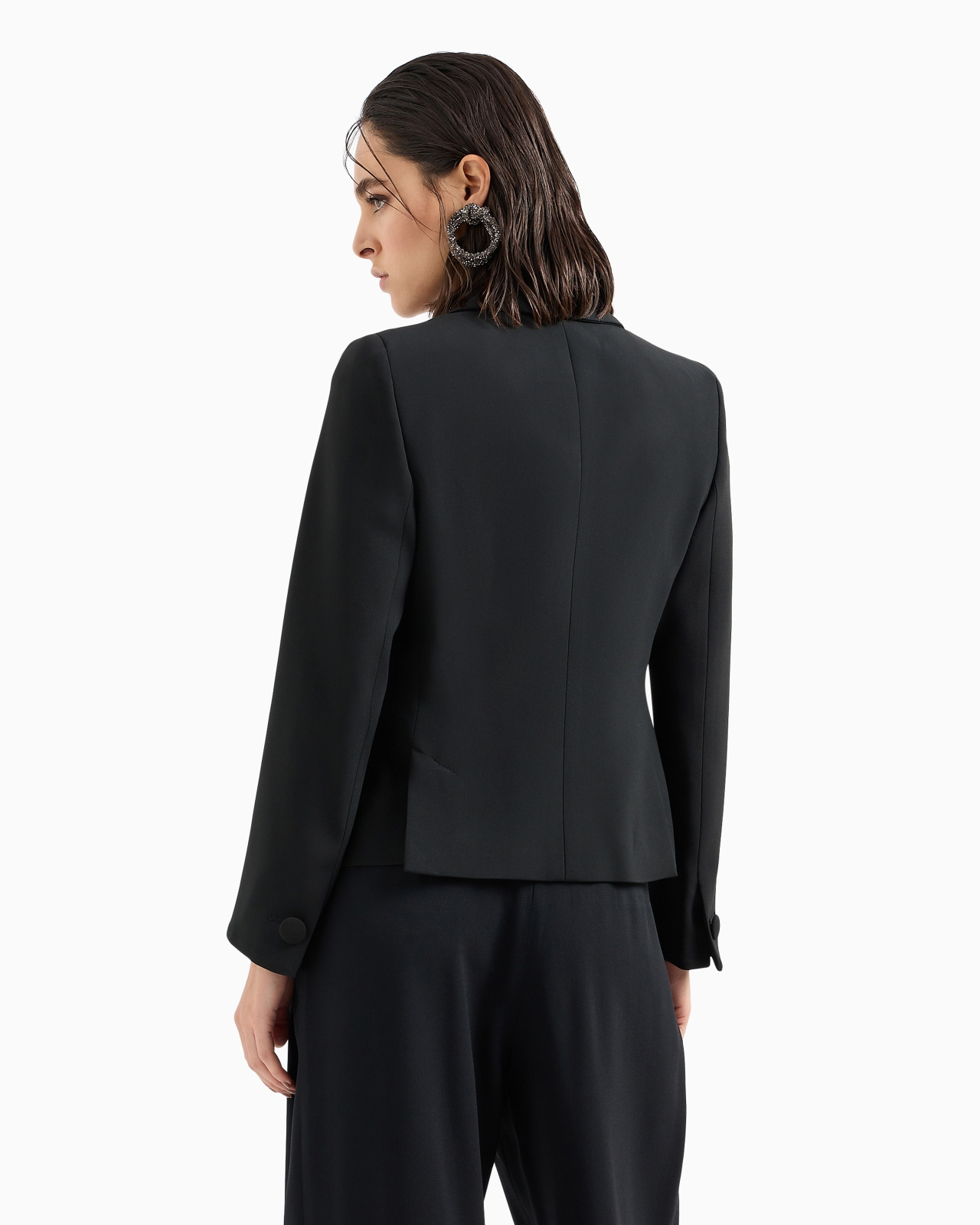 Cady crêpe jacket with lapels - 3