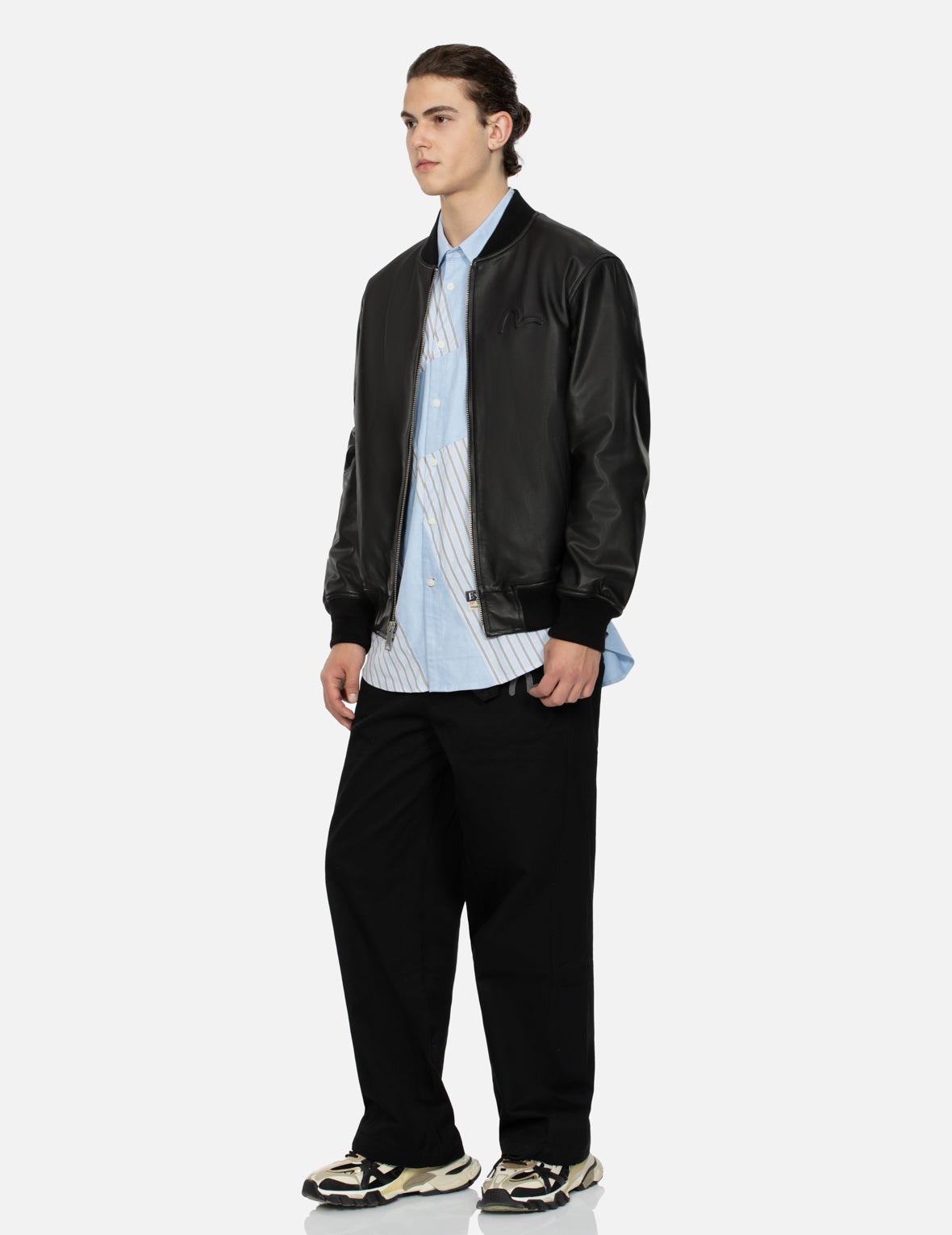 Logo Appliquéd Leather Bomber Jacket - 4
