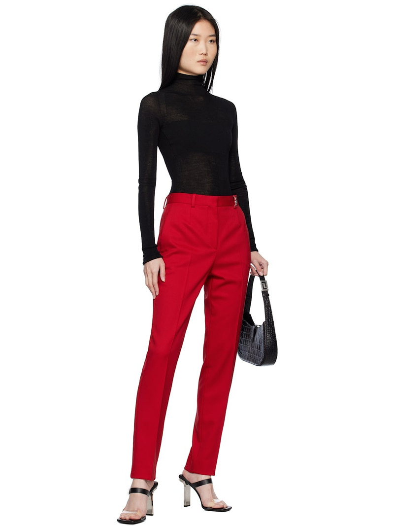 VERSACE Red Responsible Stretch Wool Trousers outlook