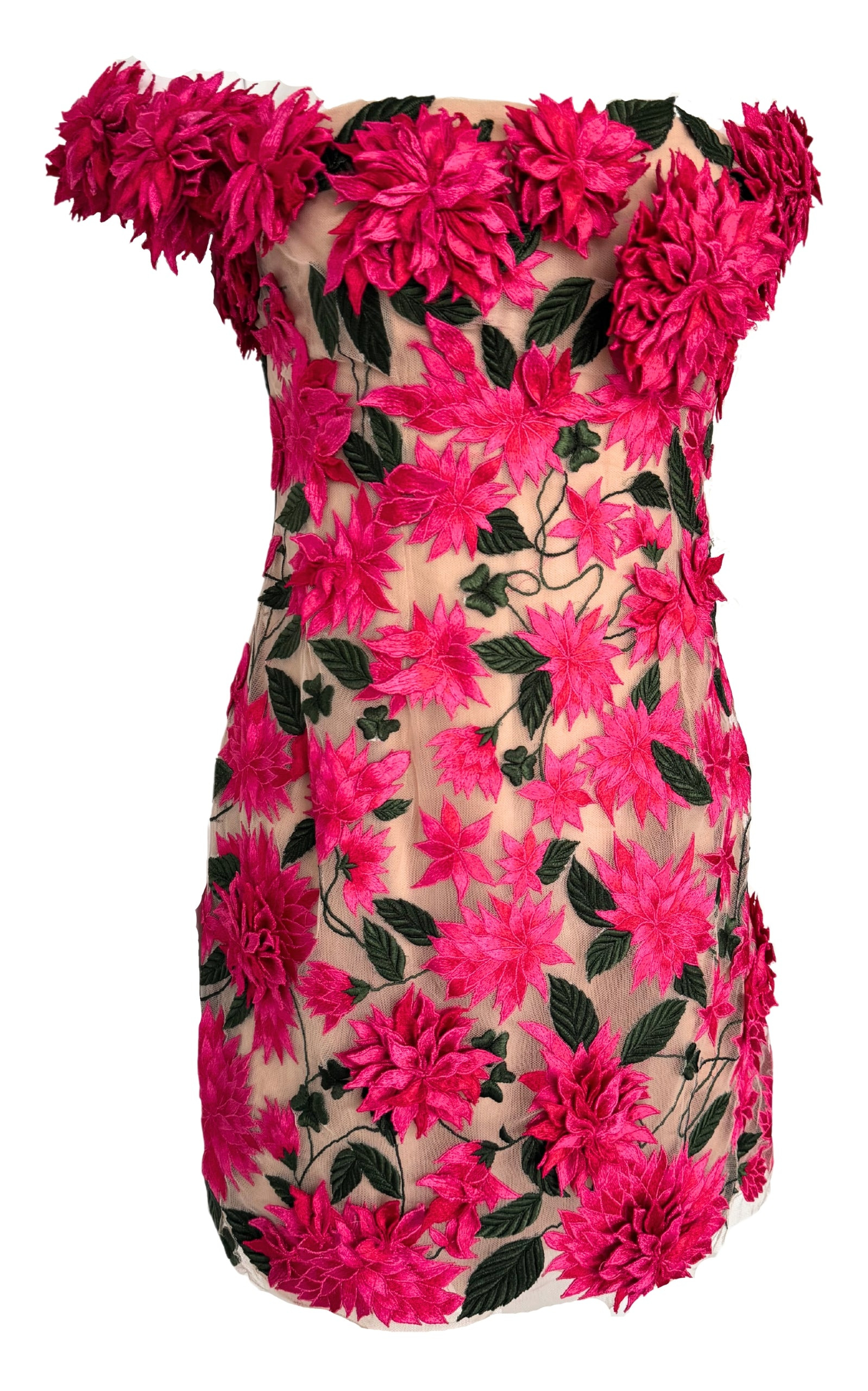 Dahlia Floral-appliqué Mini Dress - 7