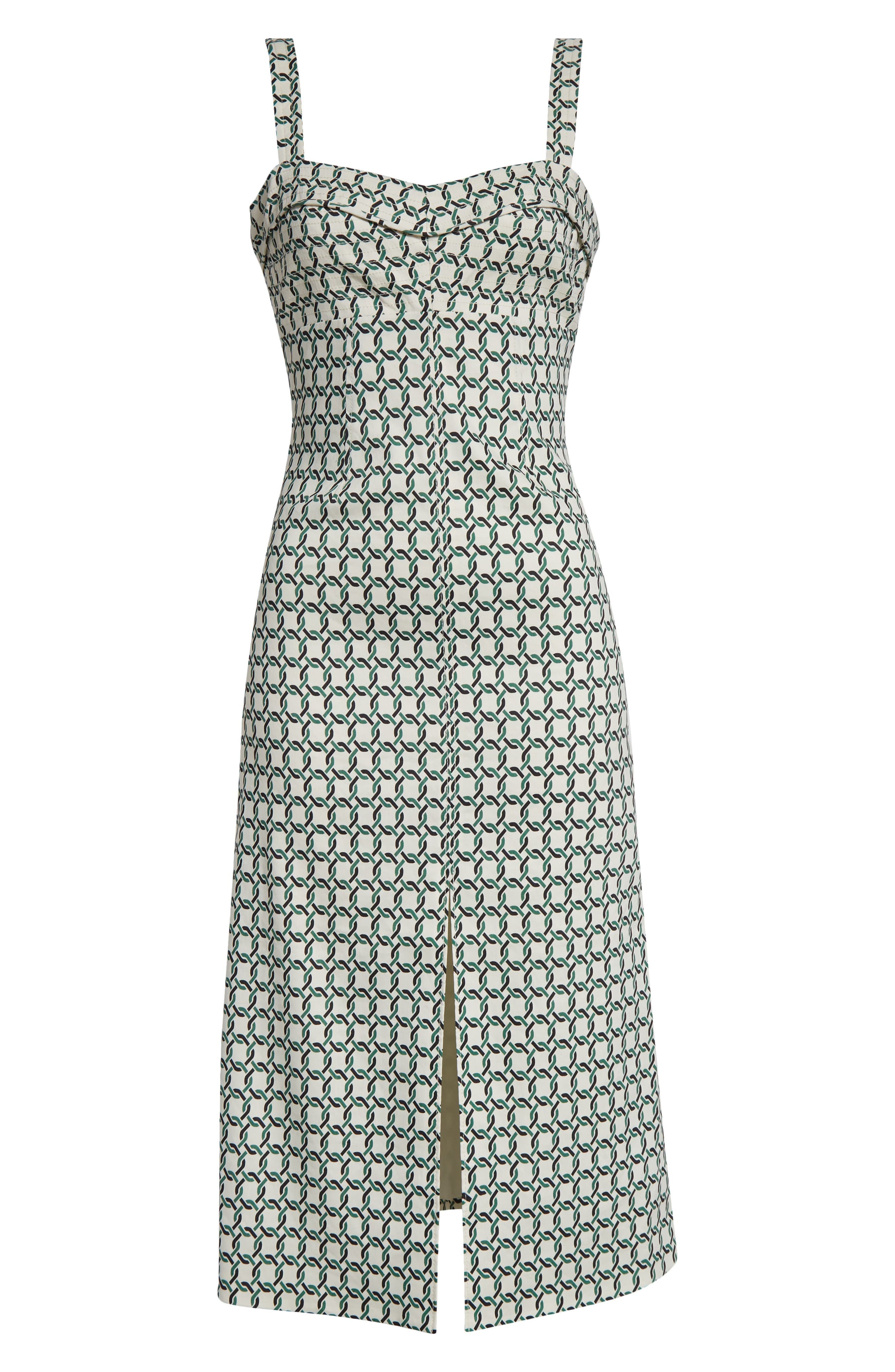Veronica Beard Colleen Chain Print Cotton Blend Dress in Dove Multi at Nordstrom - 5