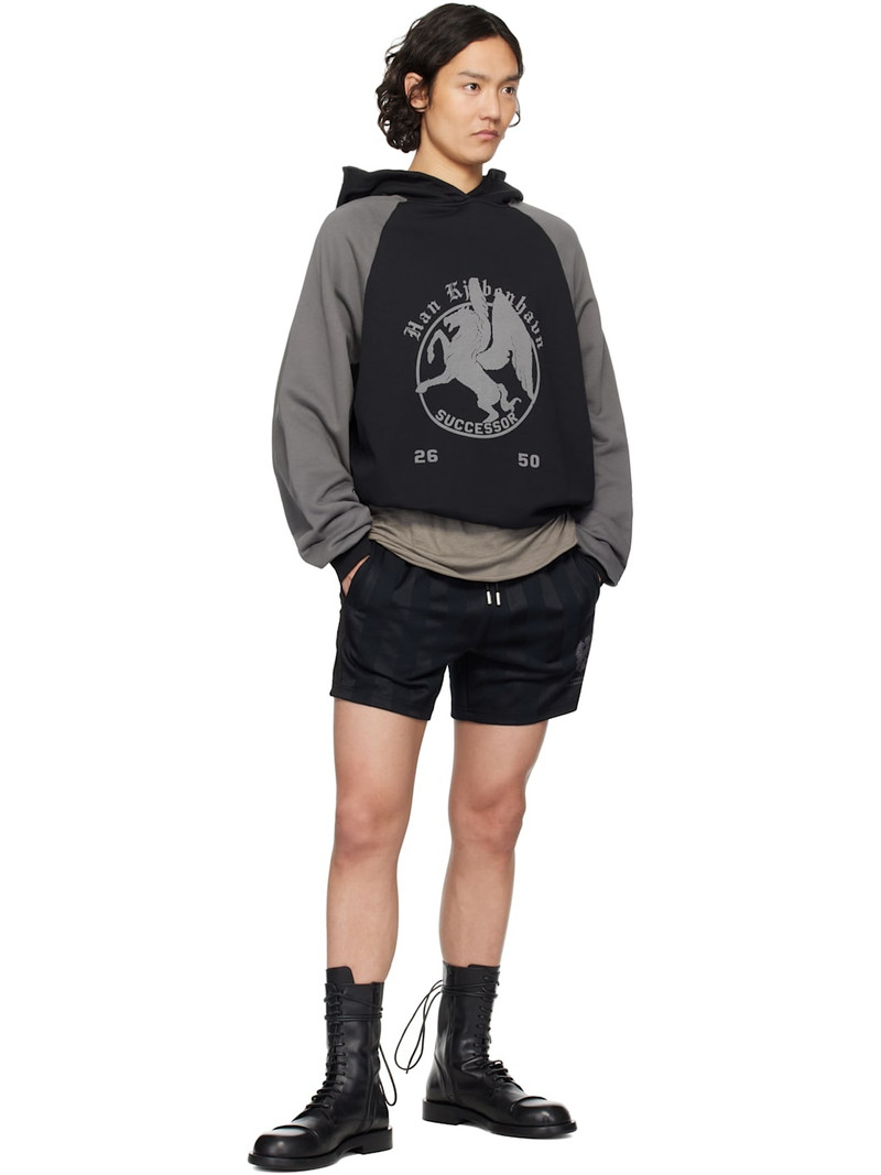 HAN KJØBENHAVN Black 'Successor' Printed Hoodie outlook