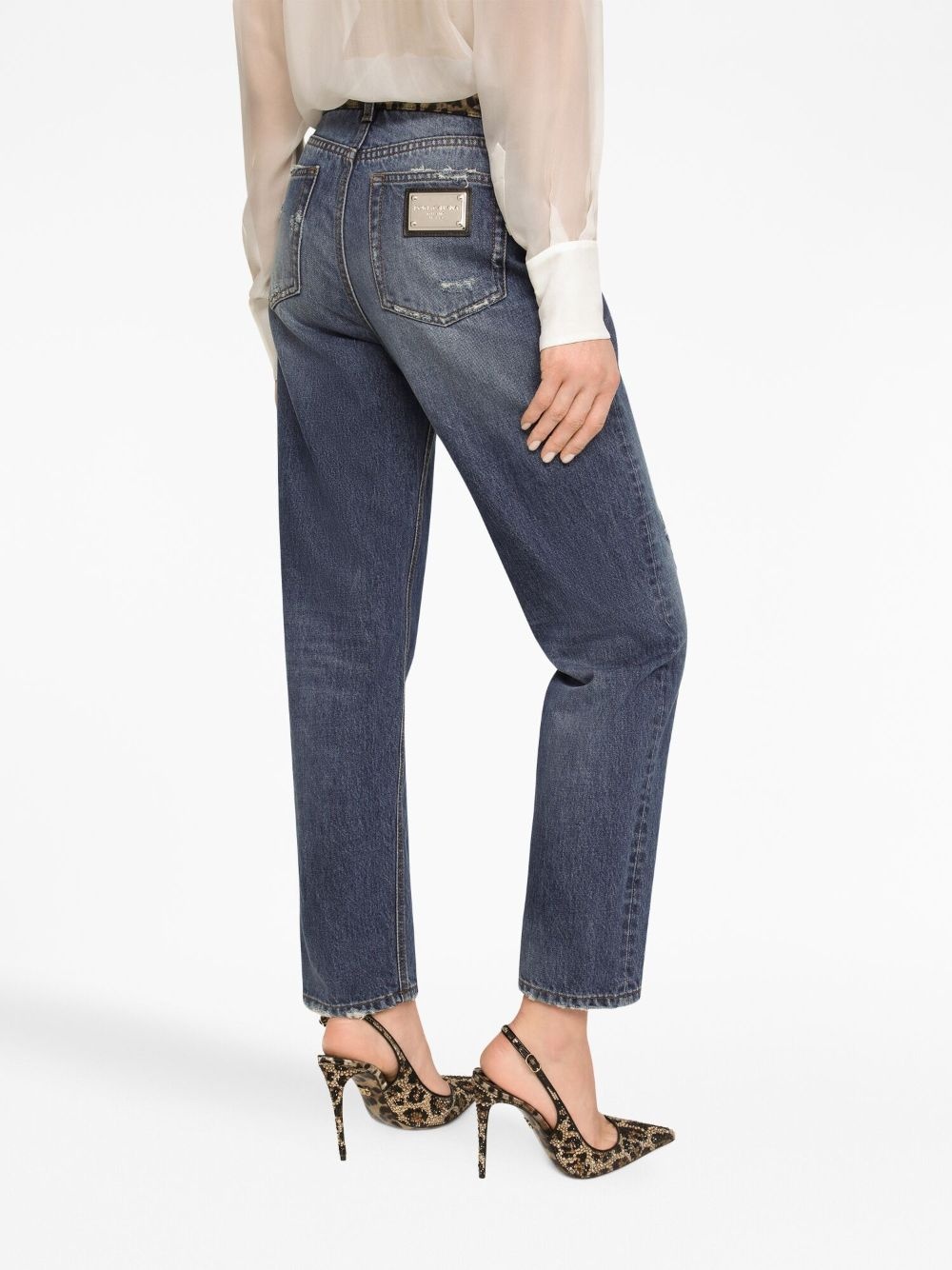 logo-plaque straight-leg jeans - 5