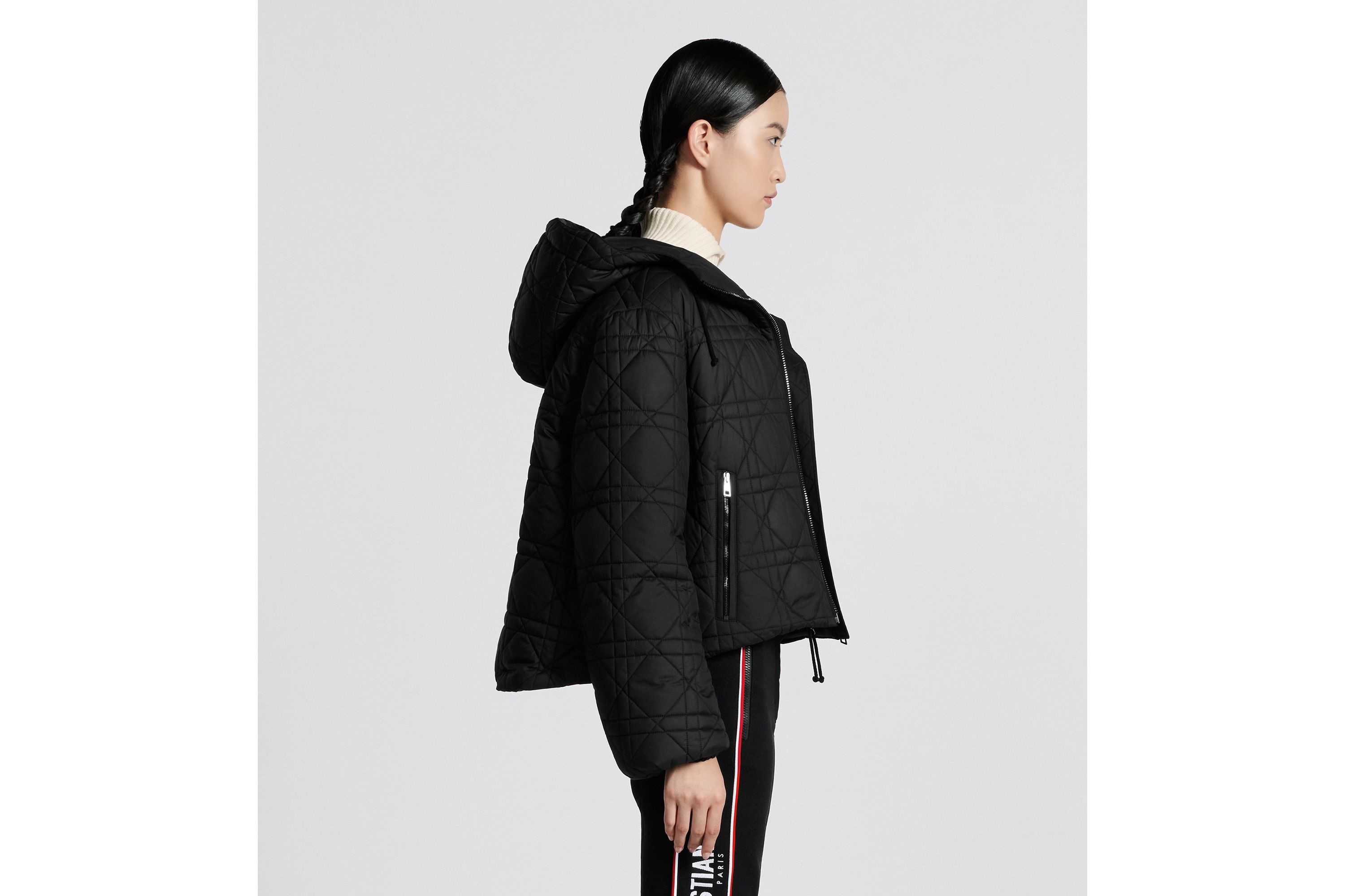 DiorAlps Macrocannage Hooded Cropped Puffer Jacket - 3