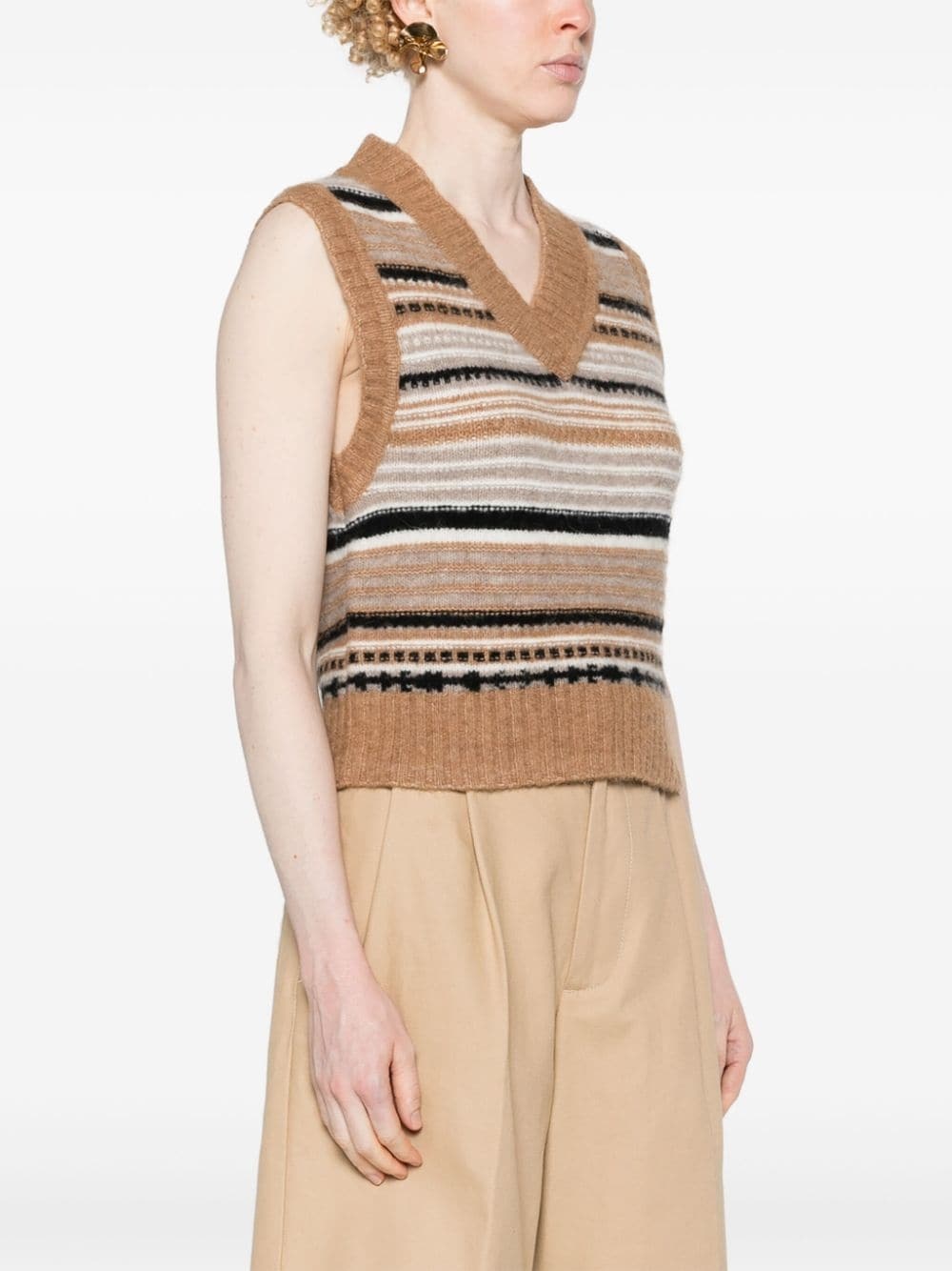 striped sleeveless jumper - 3