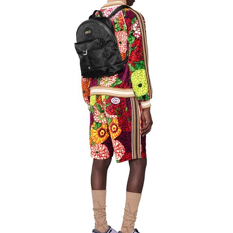 Men's Gucci Off The Grid OTG Environmental Friendly Series Logo Leather Logo Nylon schoolbag Backpac - 9