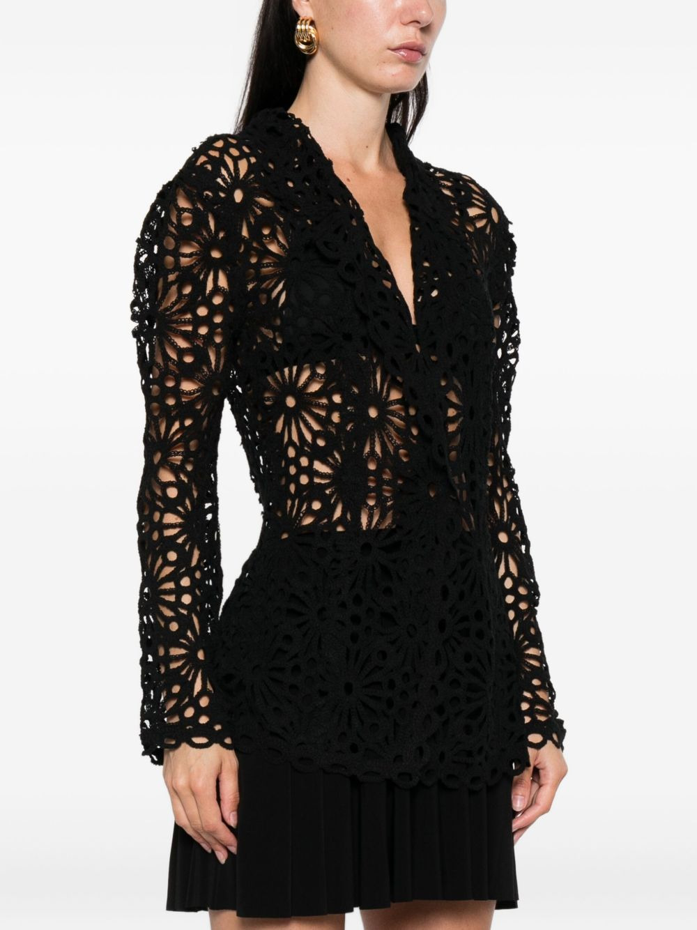 floral-motif single-breasted jacket - 3