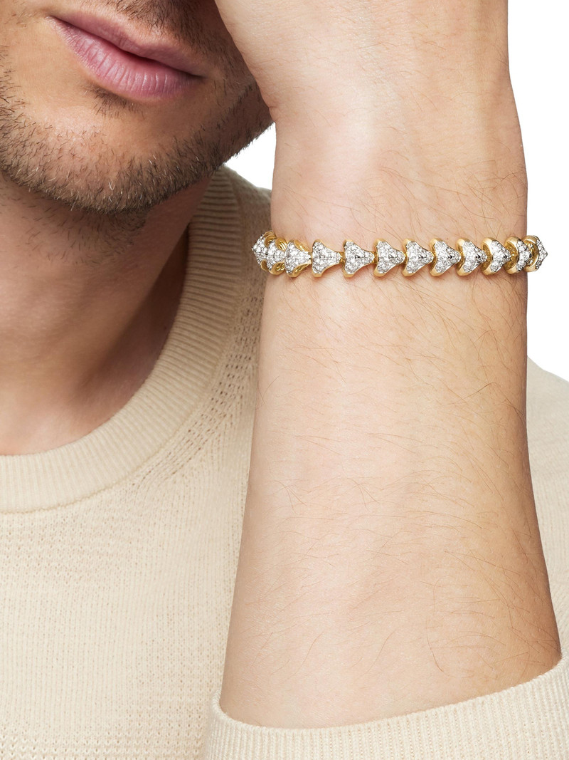 Men's Armory Link Bracelet in 18K Yellow Gold - Diamond 8