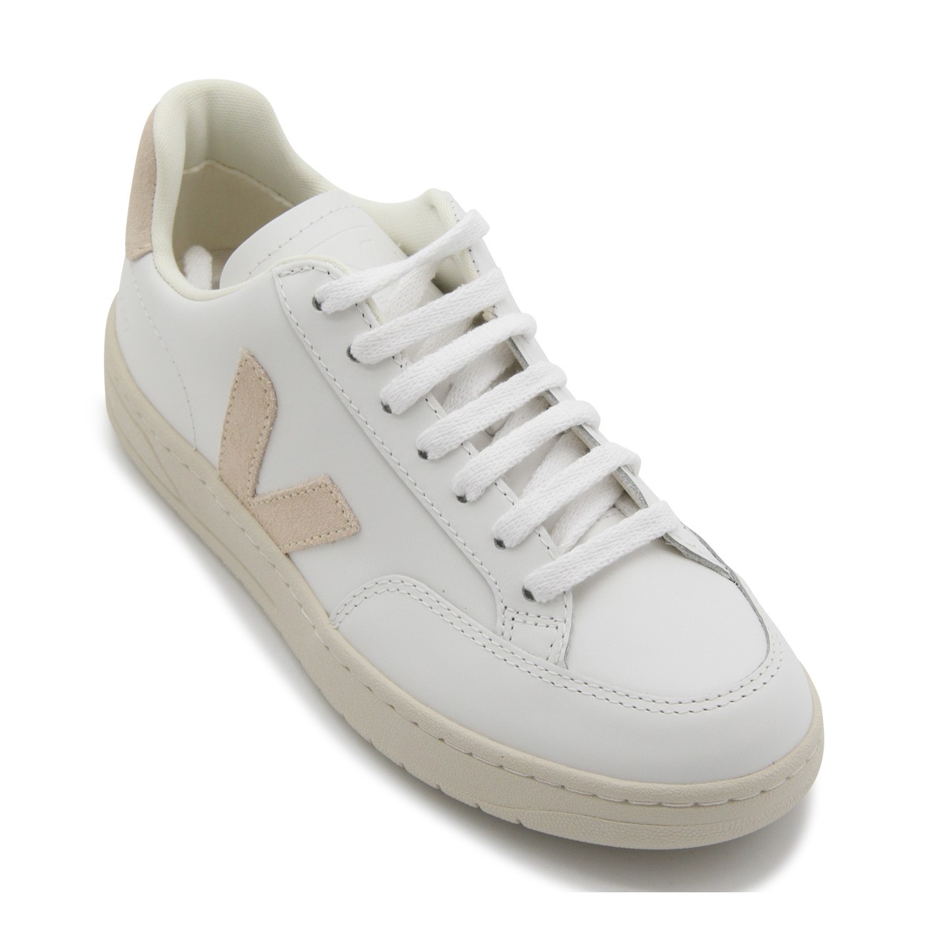 white and pink leather v-12 sneakers - 4