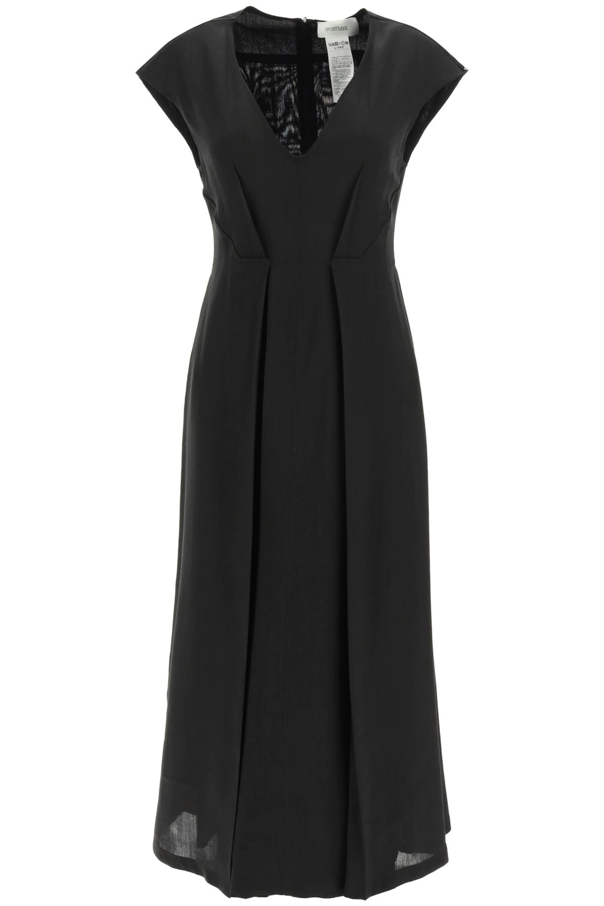 RAMIE AND VISCOSE MIDI DRESS - 1