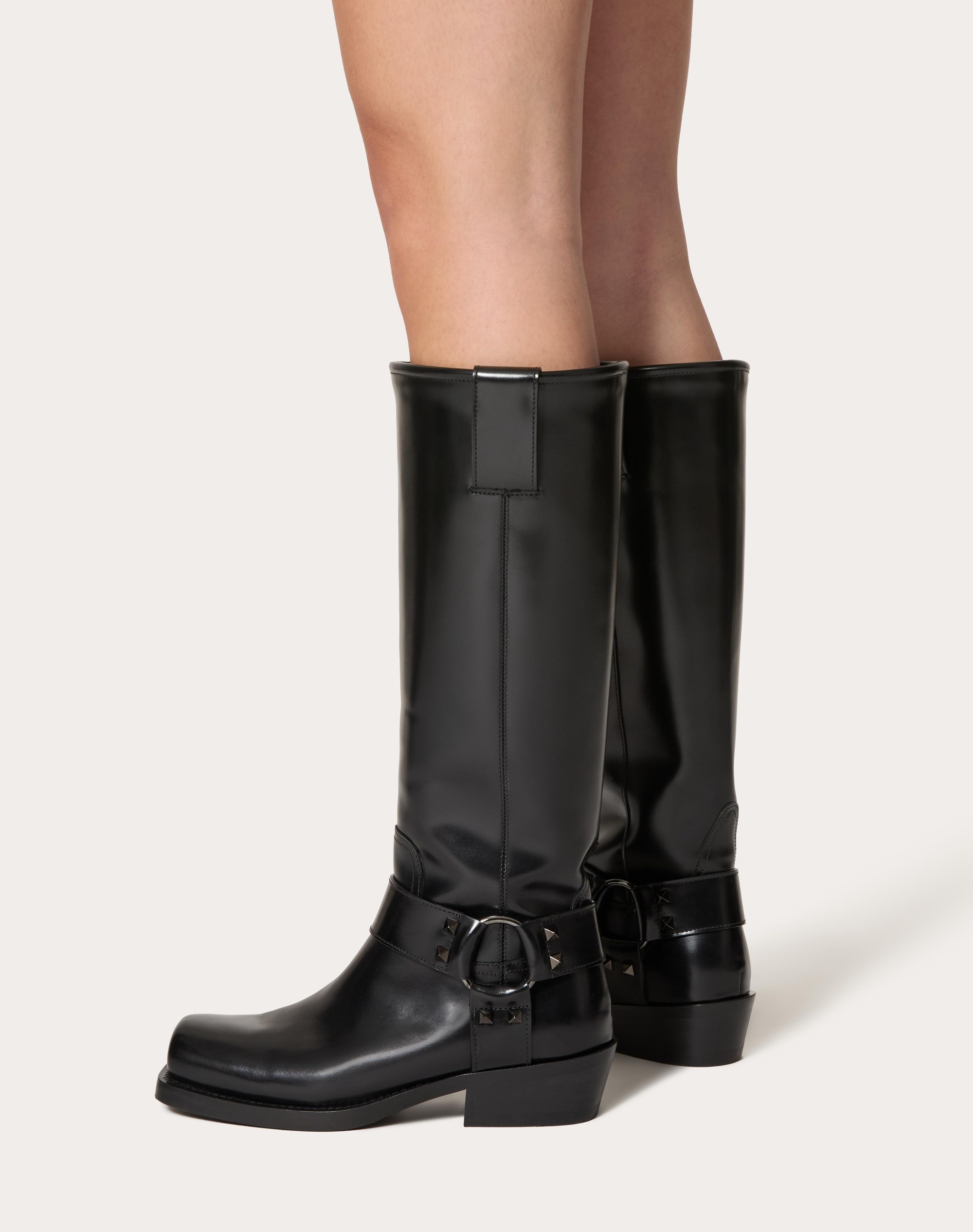 ROCKSTUD CALFSKIN BIKER BOOT 40MM - 6