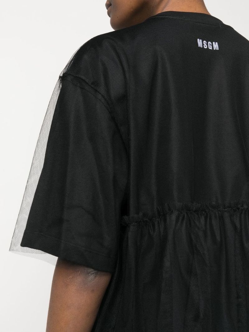 mesh overlay dress - 5