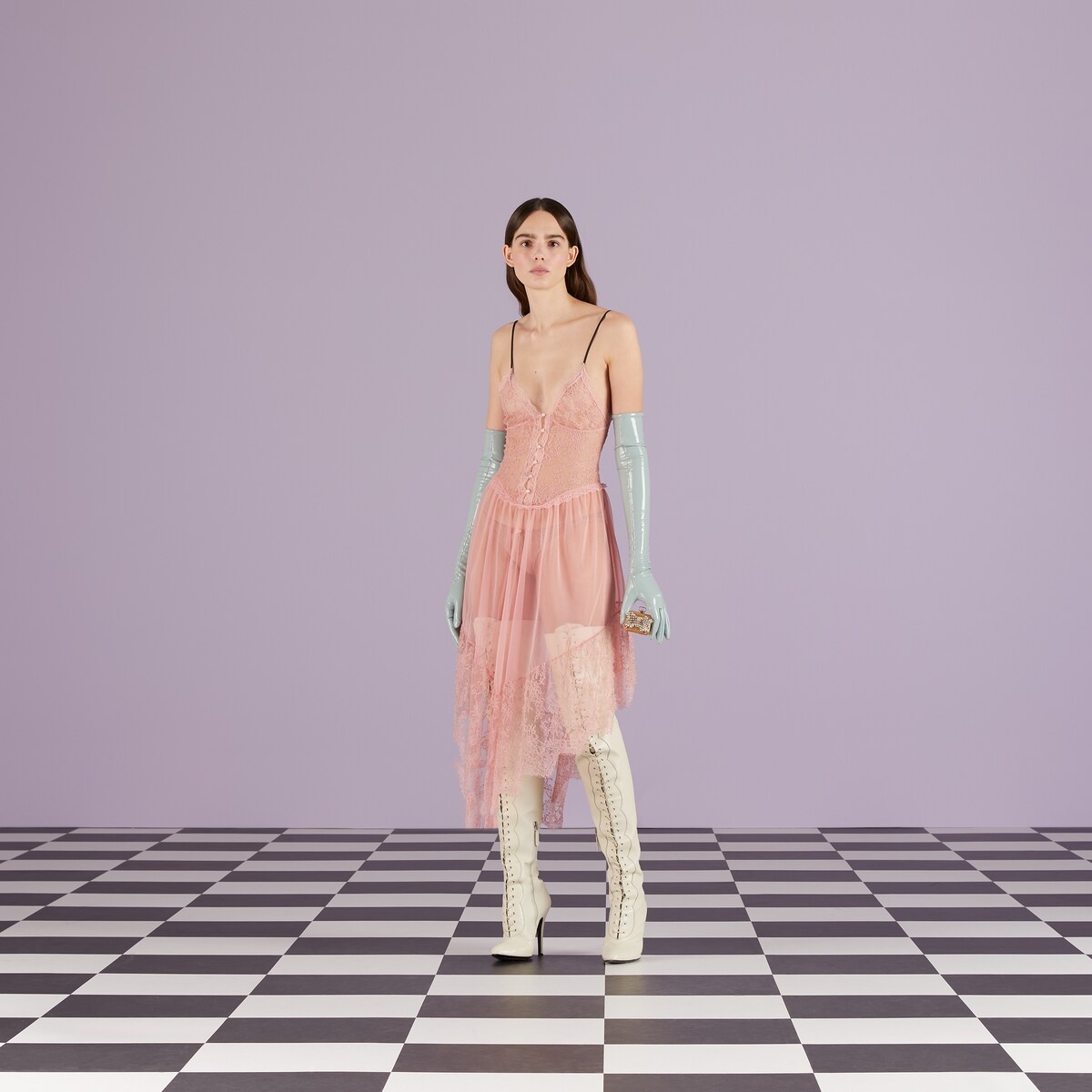 Silk chiffon lingerie dress - 2