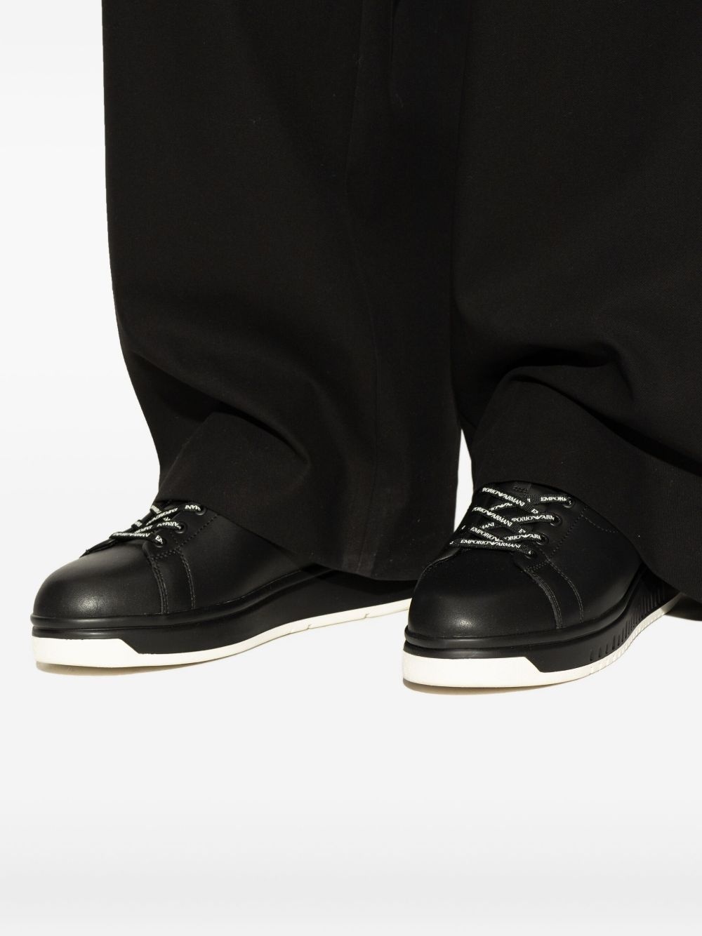 leather lace-up sneakers - 6