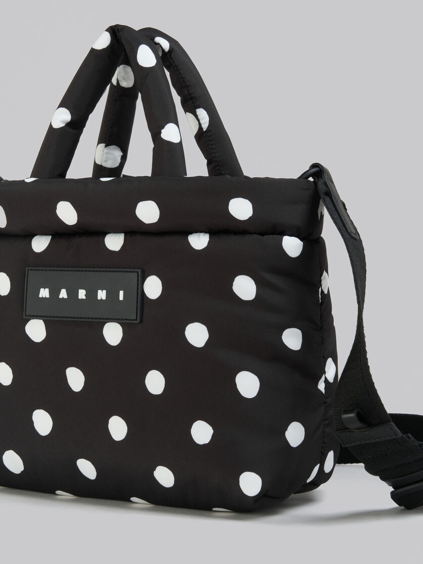 Marni mini polka-dot panelled tote - Black