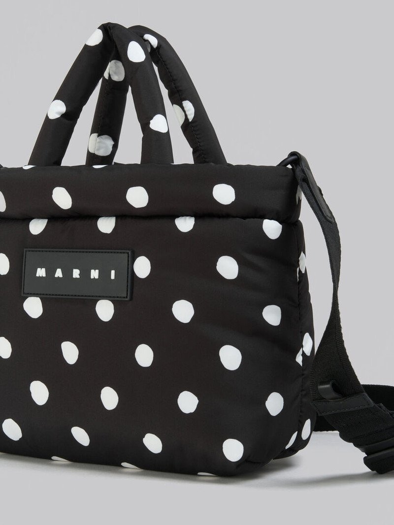 BLACK POLKA-DOT PUFF MINI TOTE BAG 5