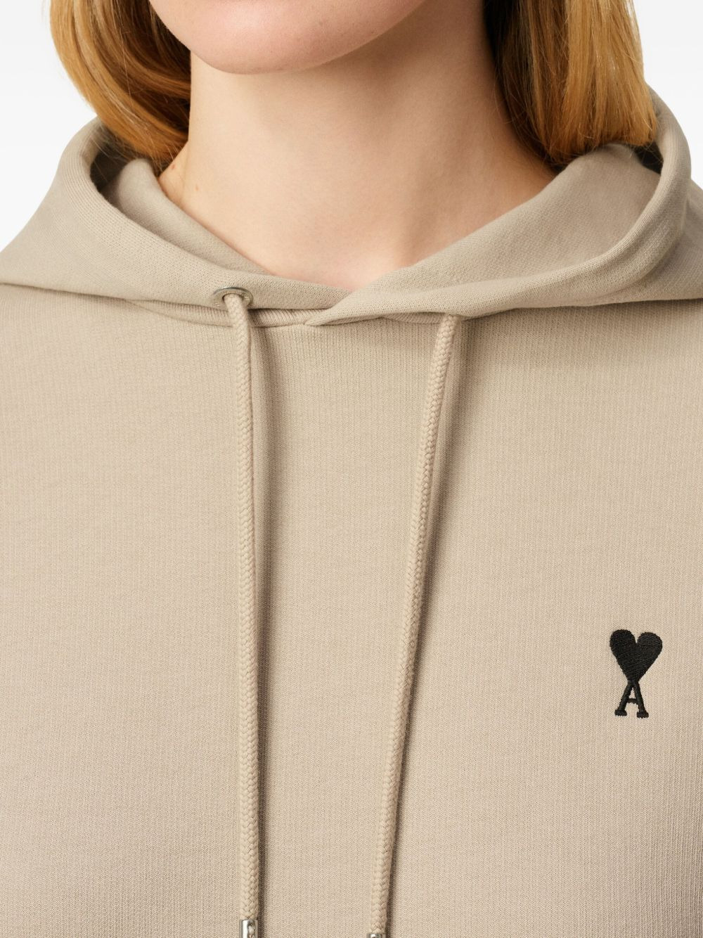 heart-embroidered cotton-fleece hoodie - 6